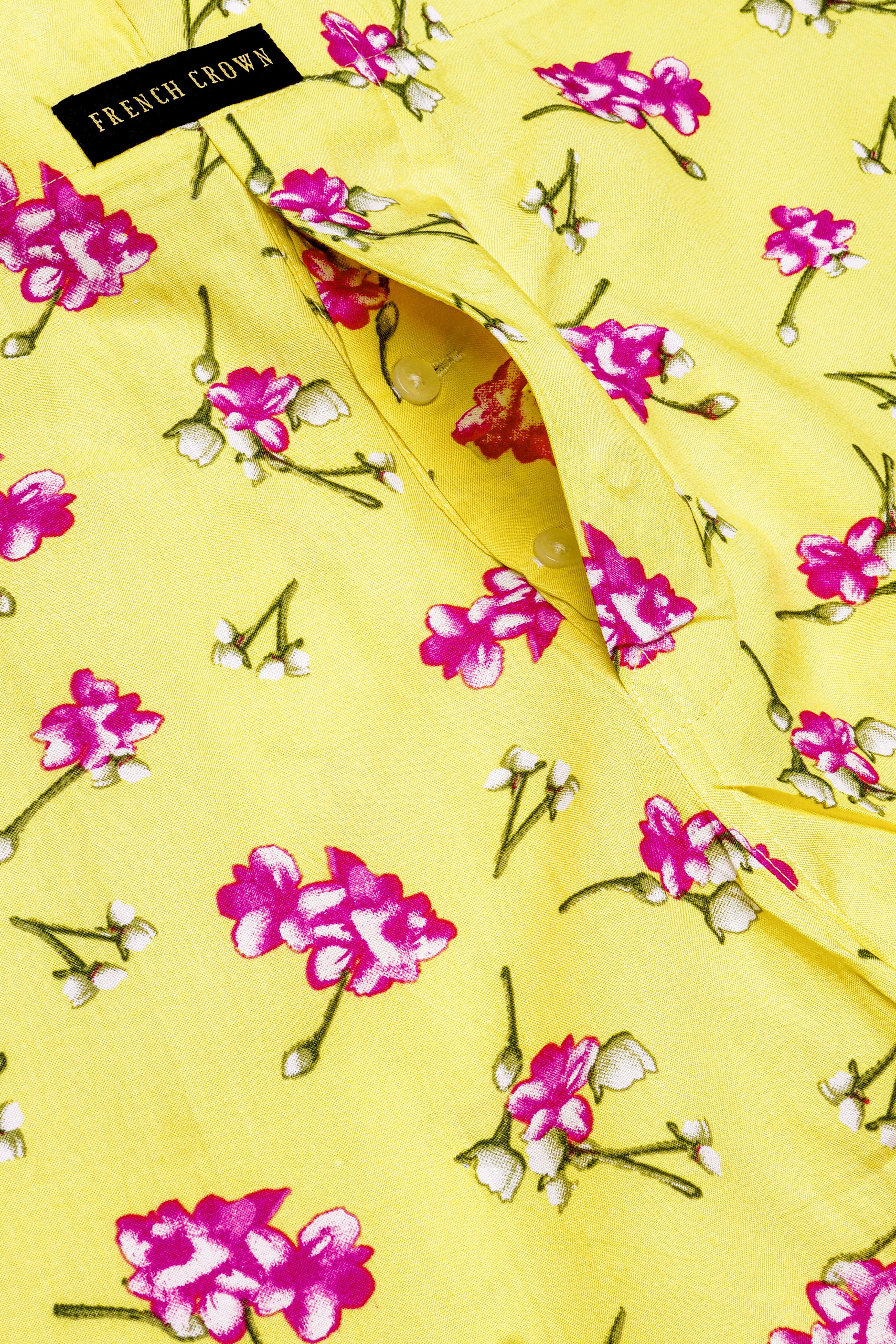 Petalyn-Arylide Yellow And Mulberry Pink Floral Printed Premium Cotton Boxer