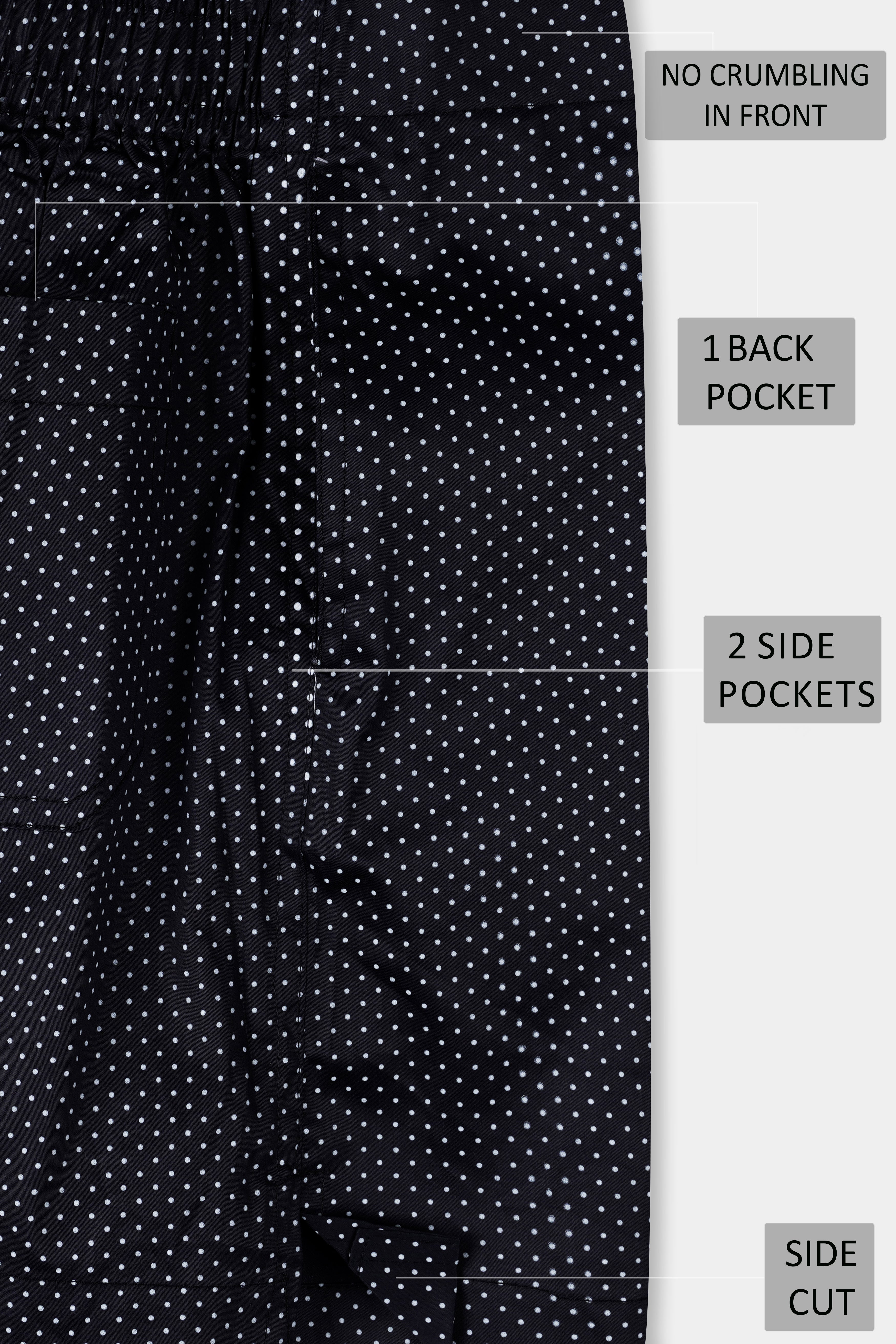 Vulcan Blue and Bright White Polka Dotted Premium Cotton Boxer
