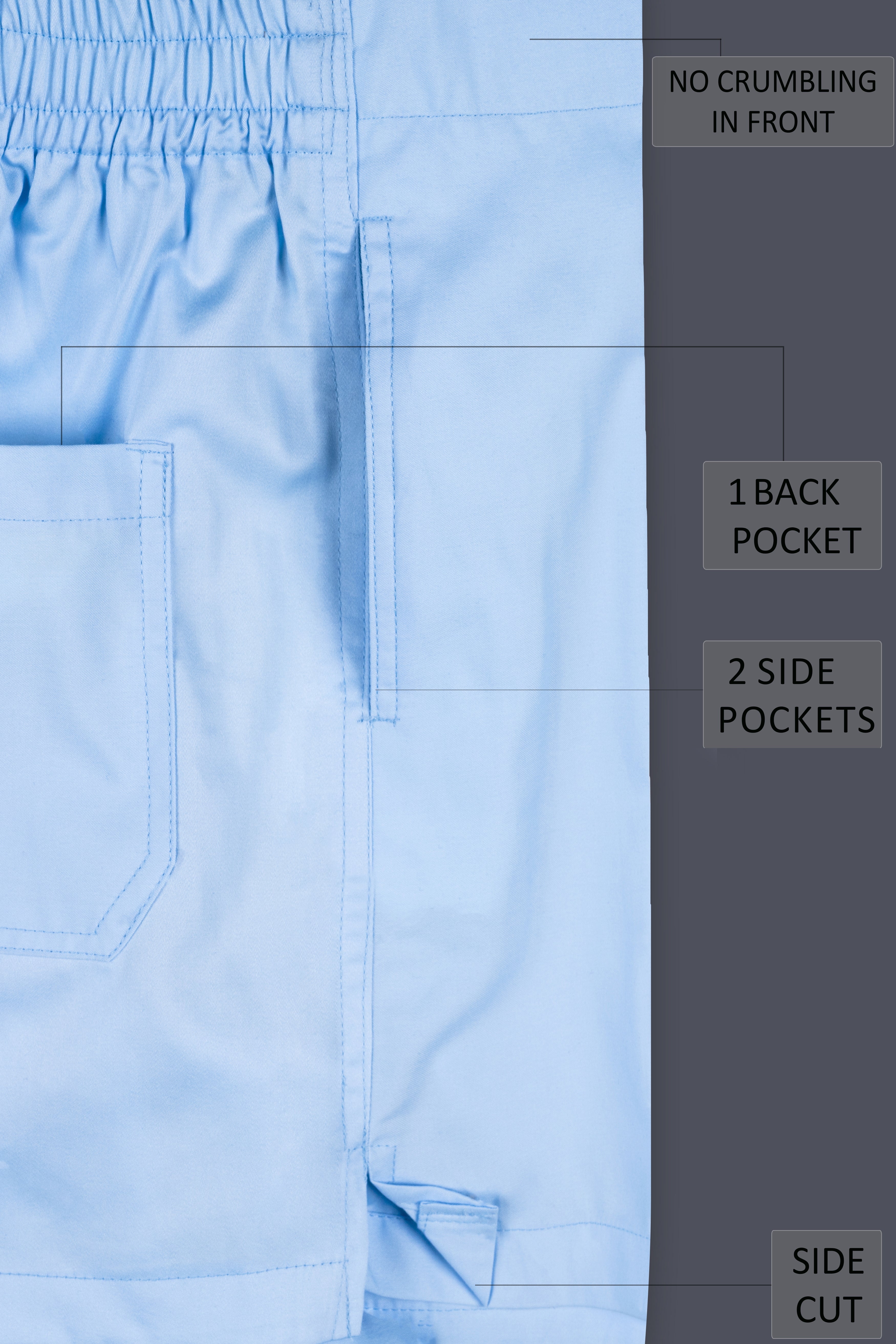 Cornflower Blue Solid Subtle Sheen Super Soft Premium Cotton Boxer