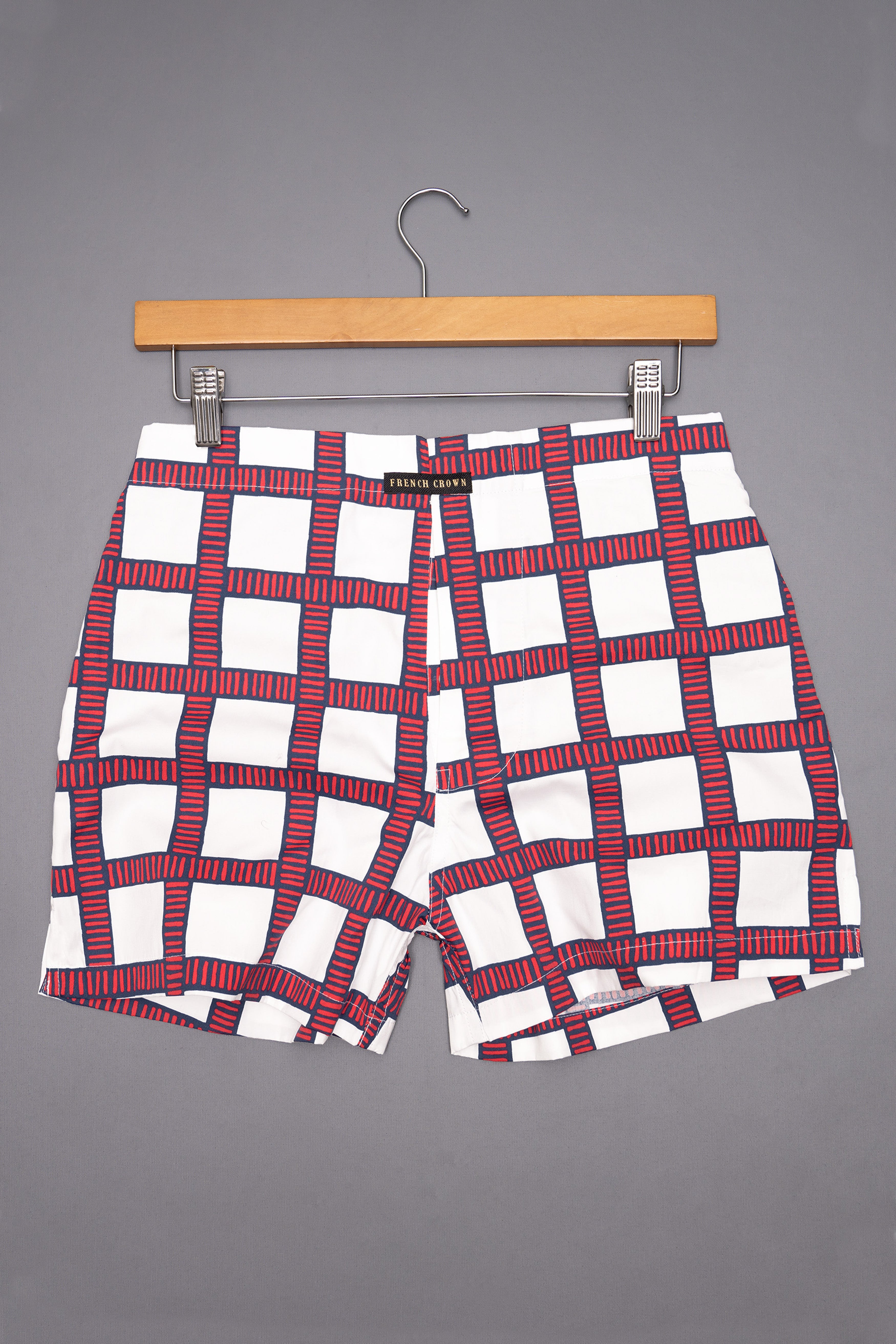White Windowpane Premium Cotton Boxer