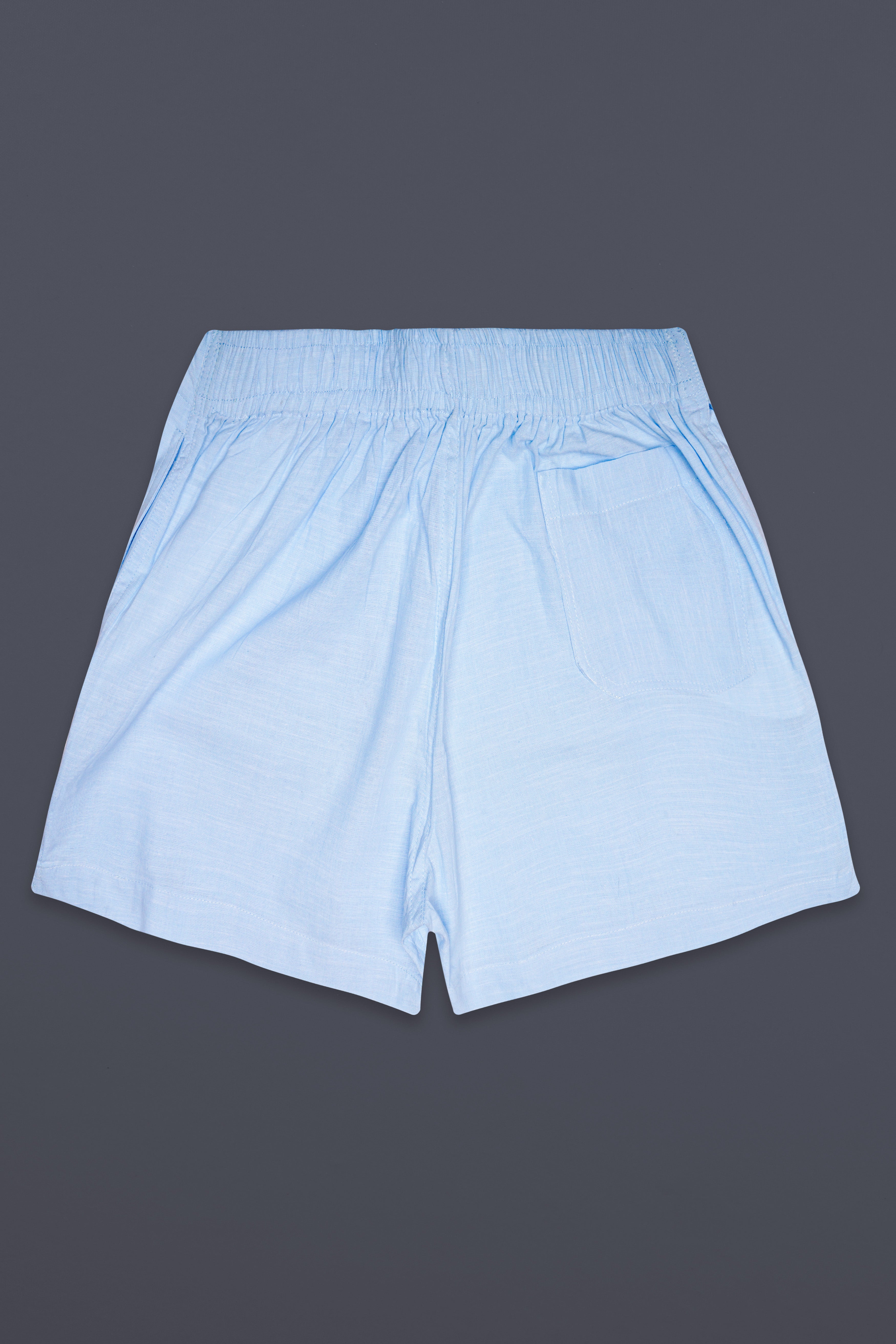 Spindle Blue Textured Luxurious Linen Boxer