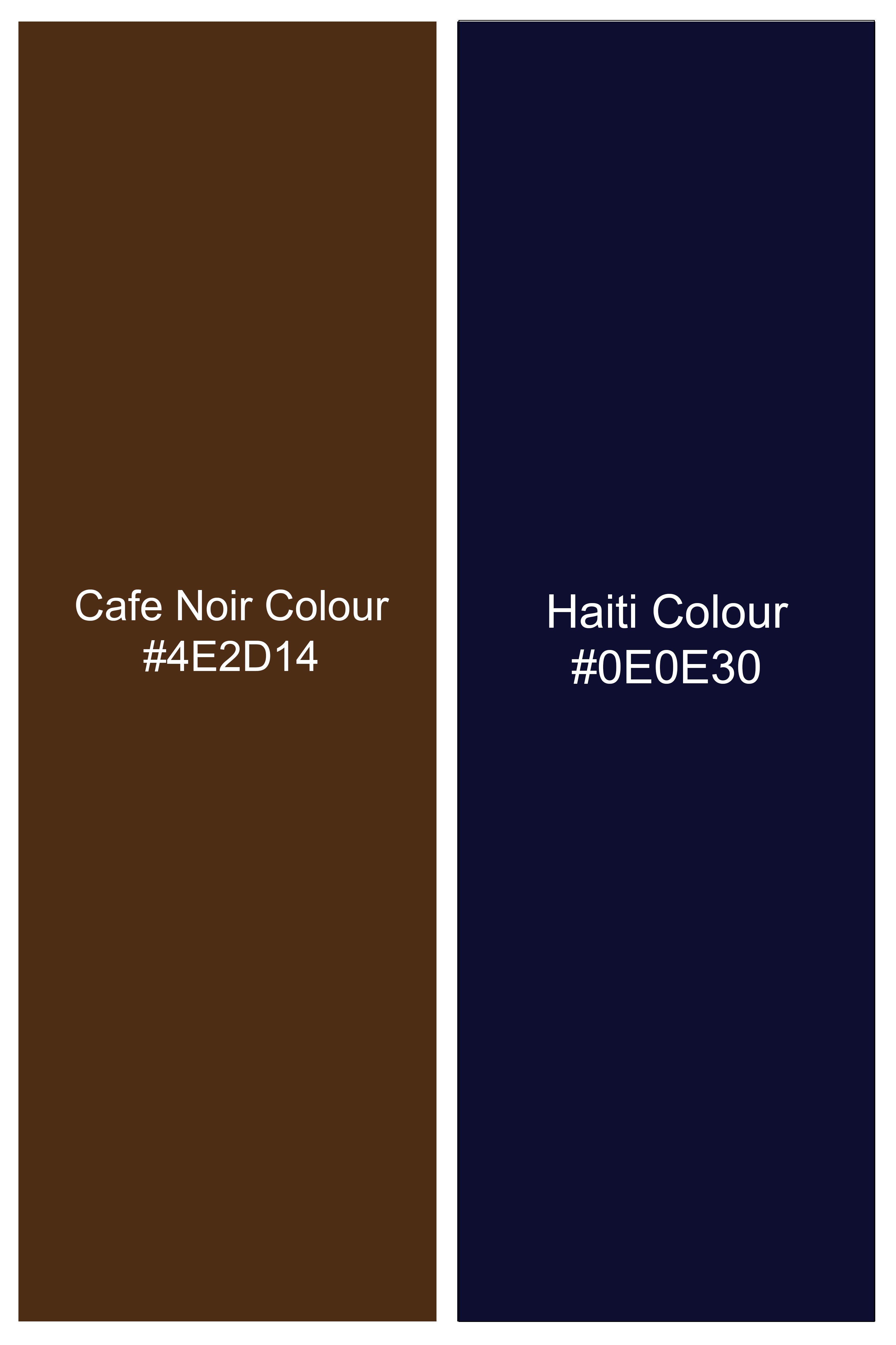 Café Noir And Haiti Blue Plaid Twill Premium Cotton Boxer