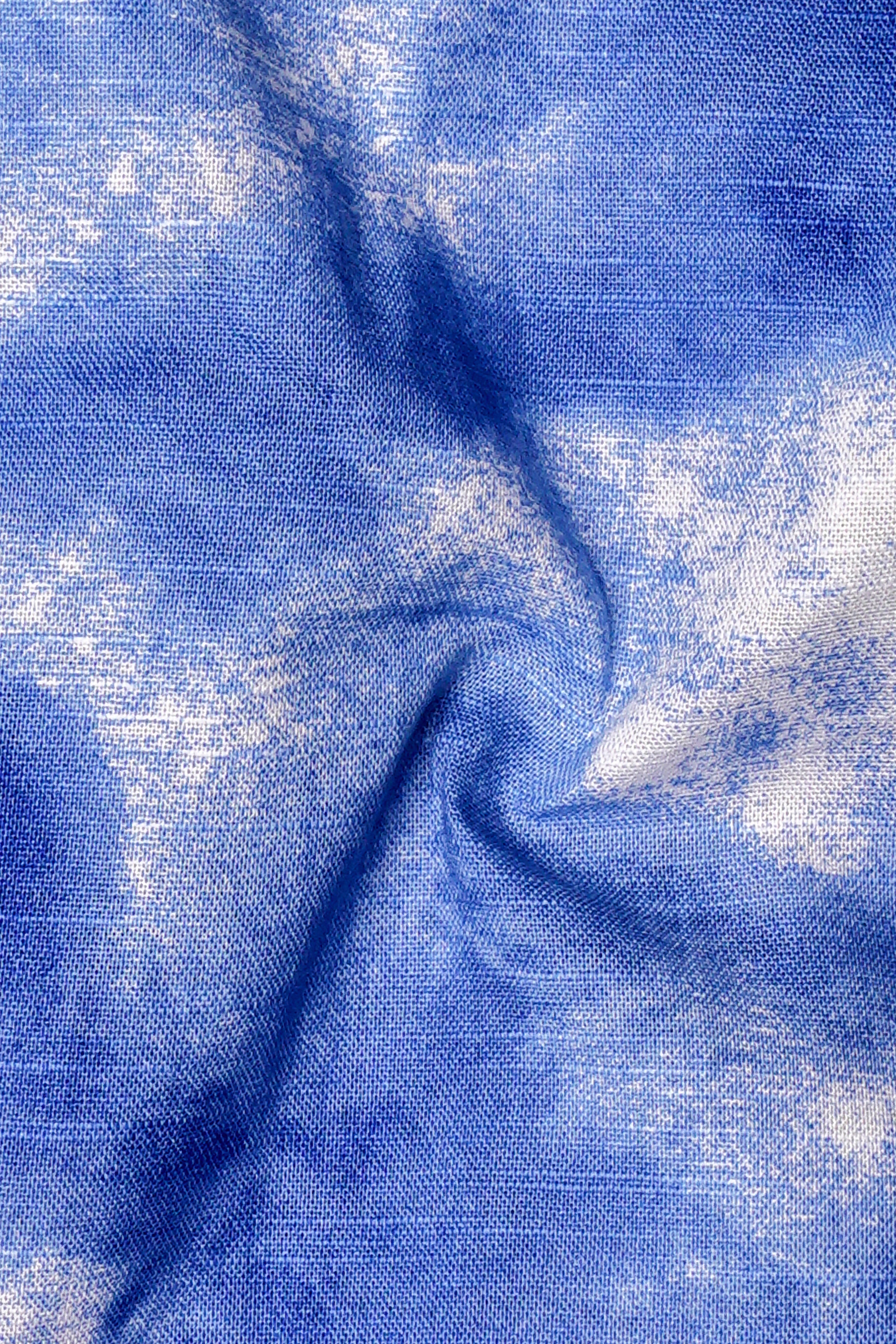 Iris Blue And Bright white Tie-Dye Printed Super Soft Luxurious Linen Boxer