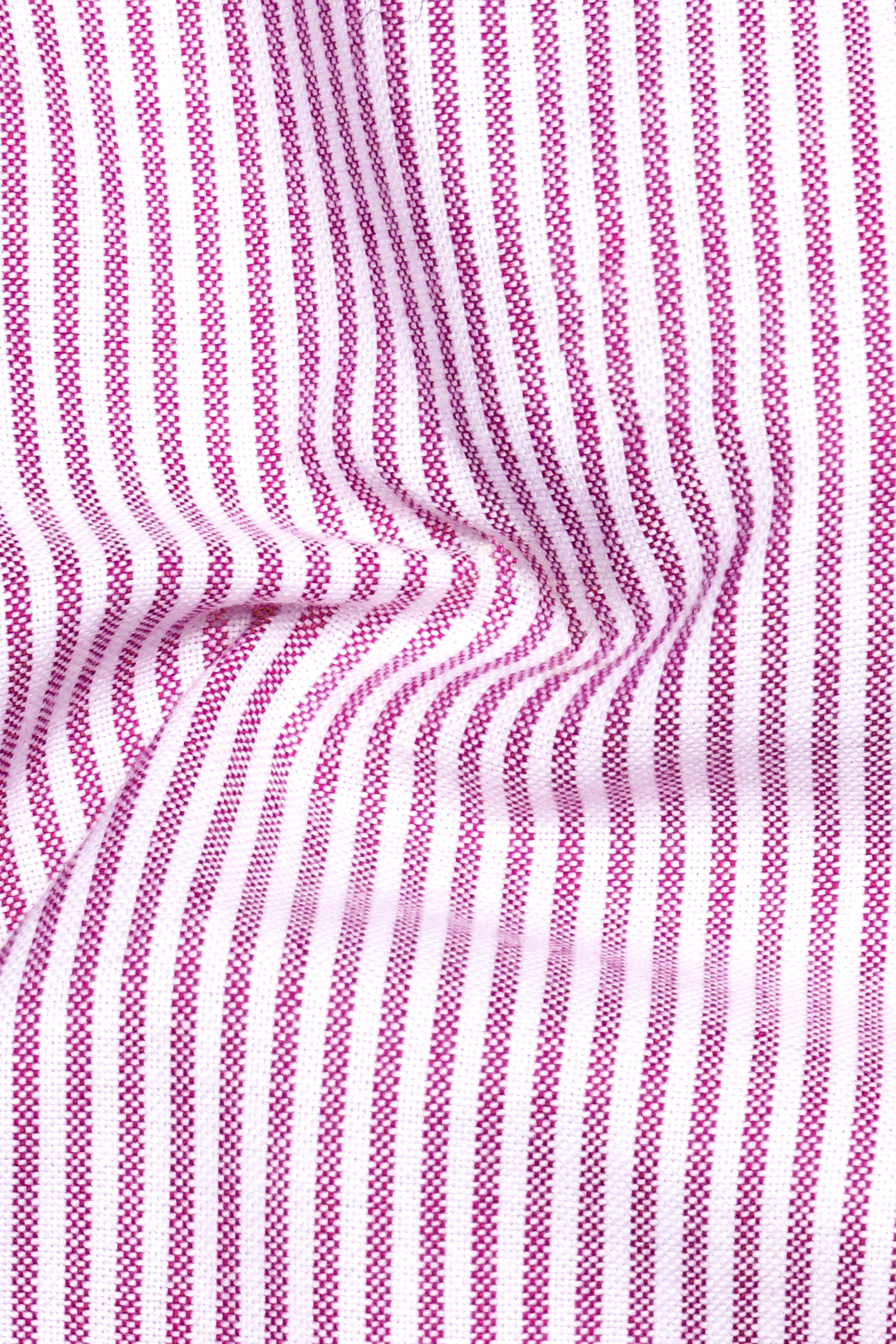 Fuchsia Pink And Bright White Stripes Oxford Premium Cotton Boxer