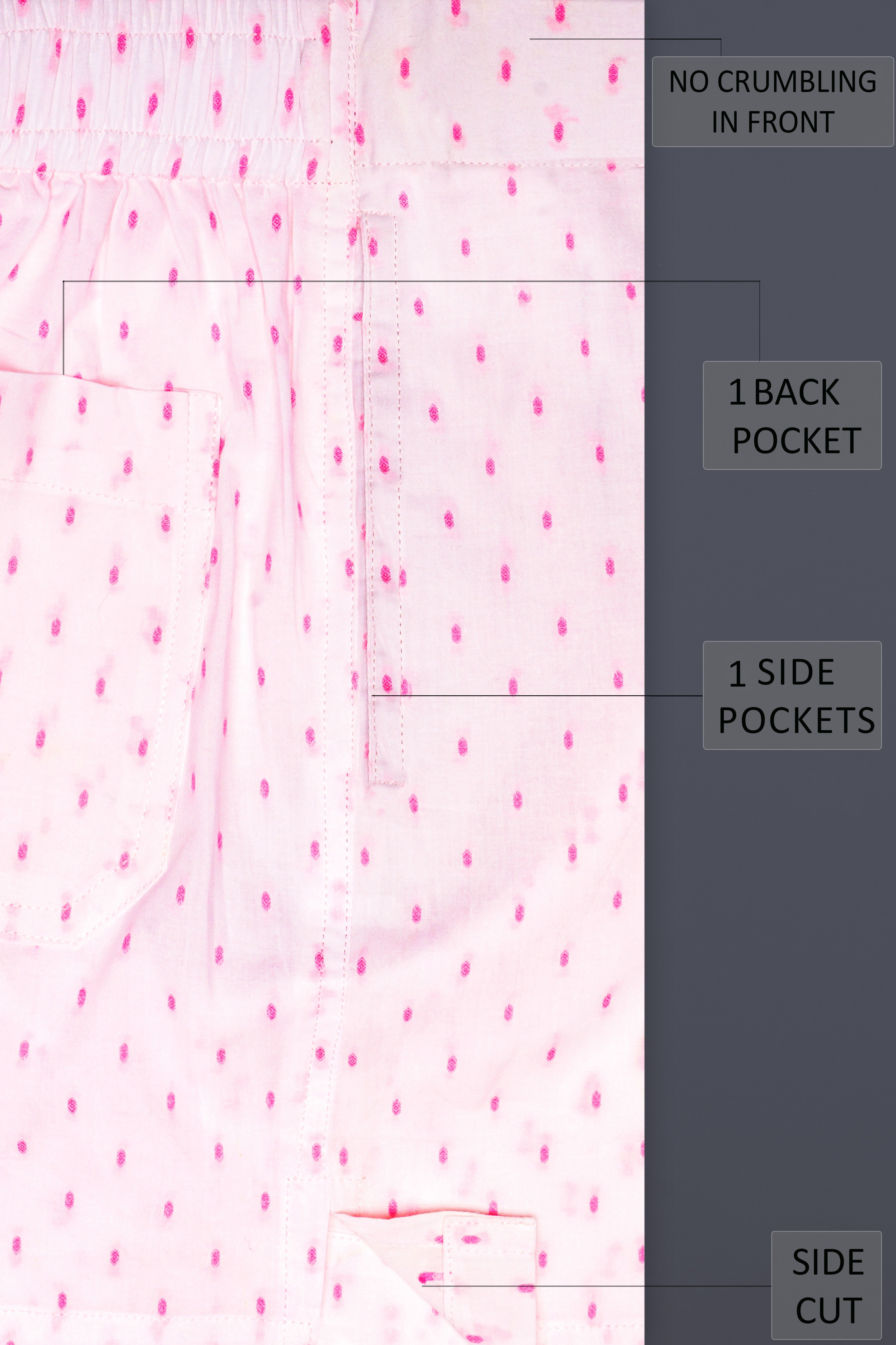 Amour Pink Textured Jacquard Premium Cotton Boxer