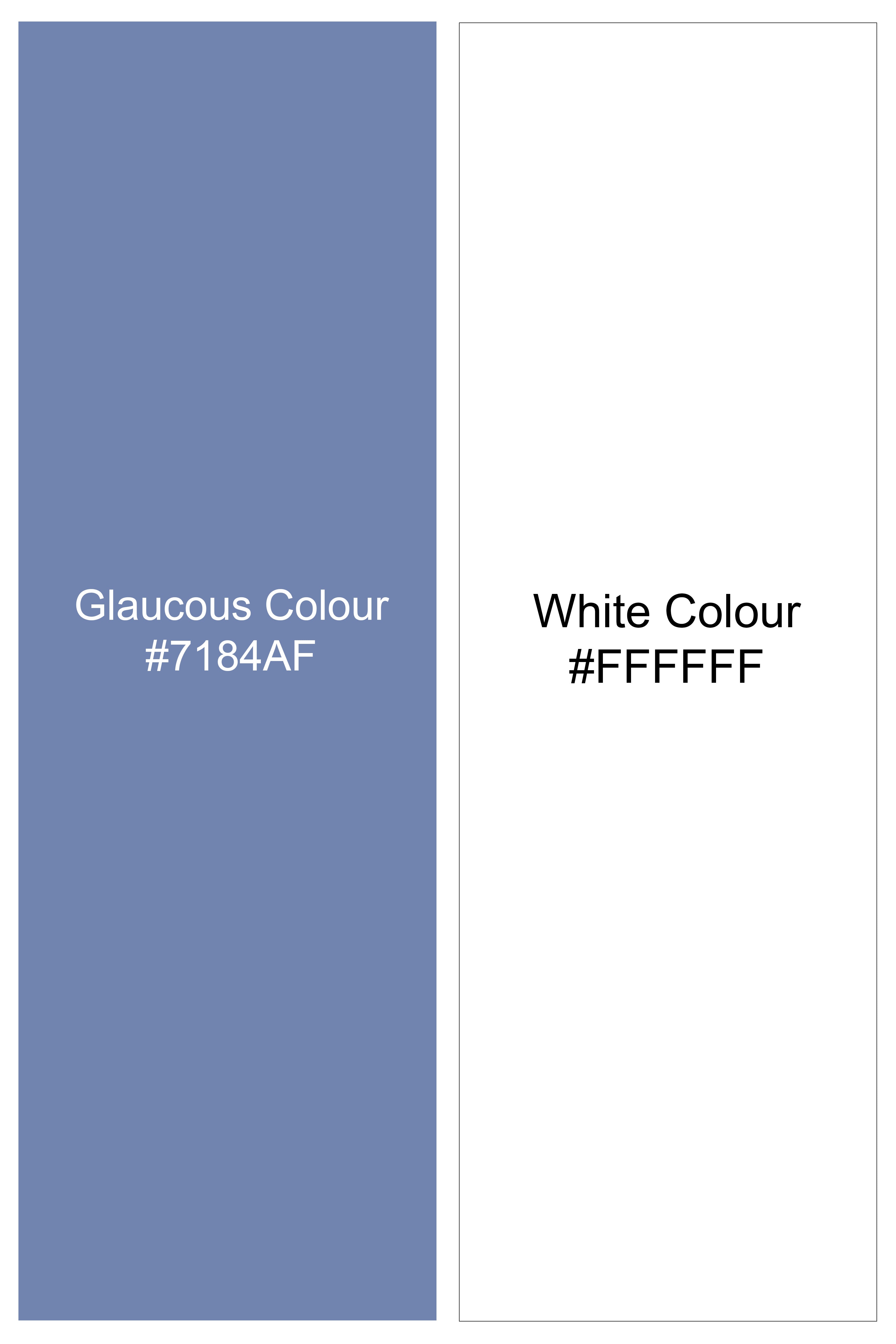 Glaucous Blue And Bright White Striped Oxford Premium Cotton Boxer