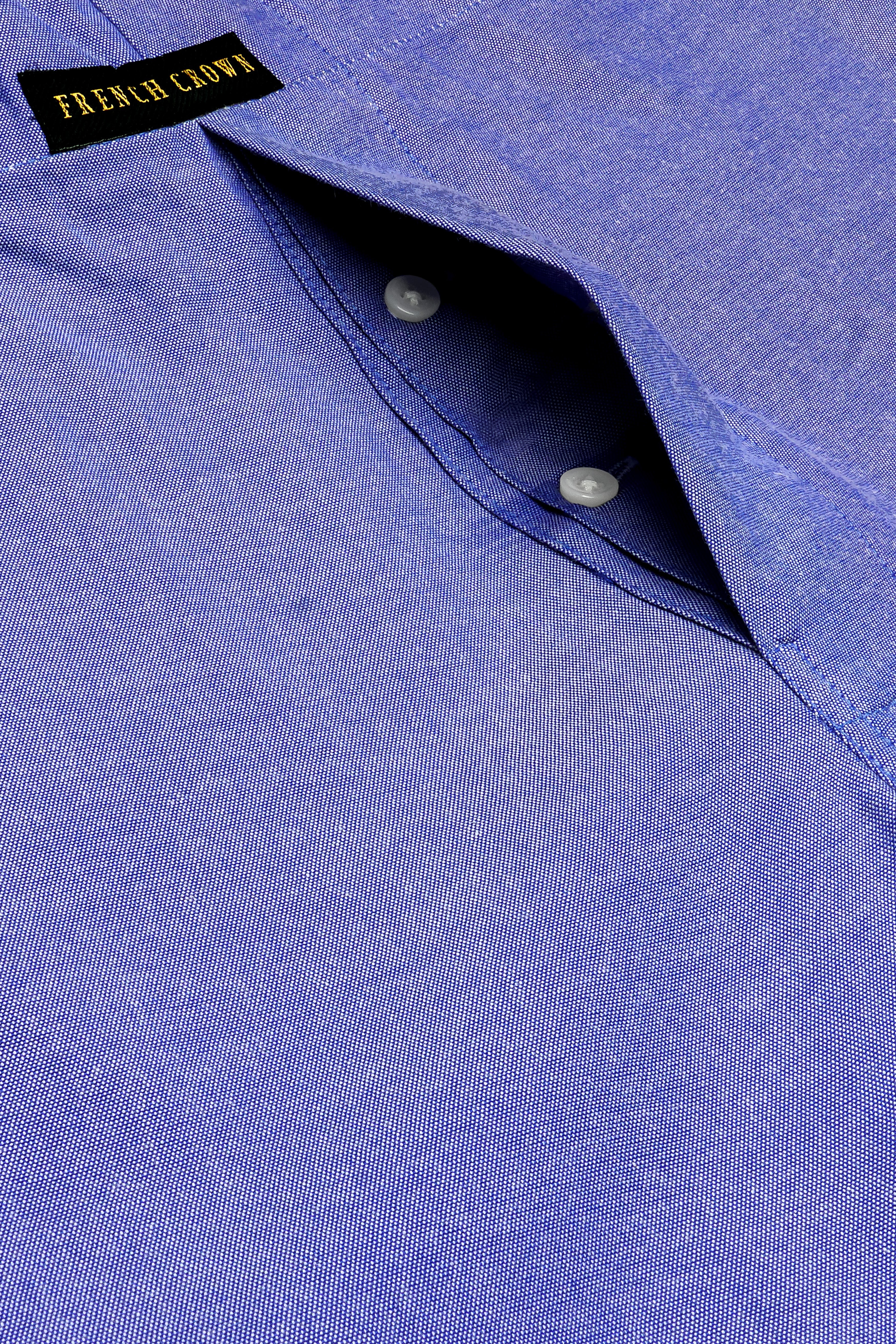 Wisteria Blue Solid Oxford Premium Cotton Boxer