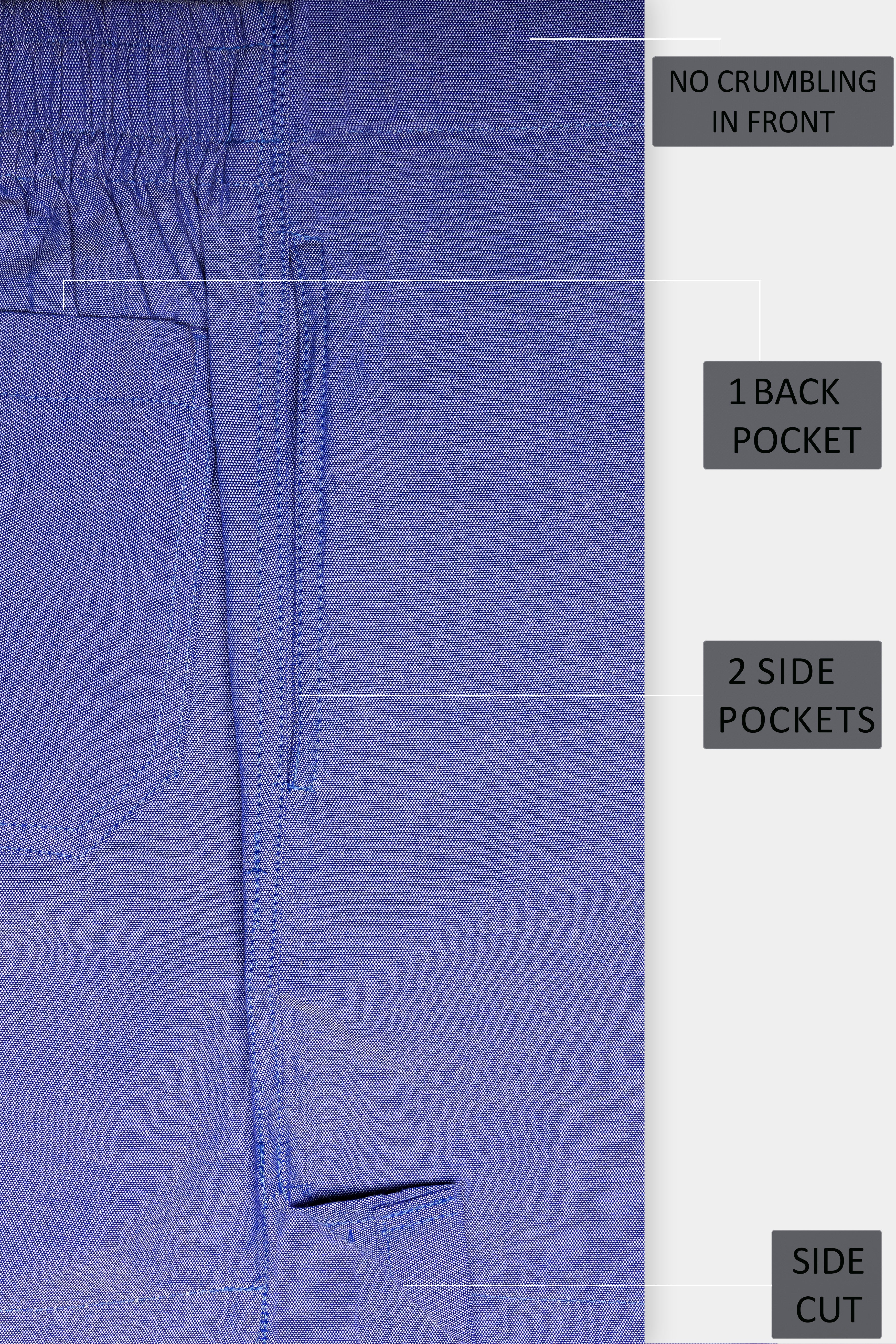 Wisteria Blue Solid Oxford Premium Cotton Boxer