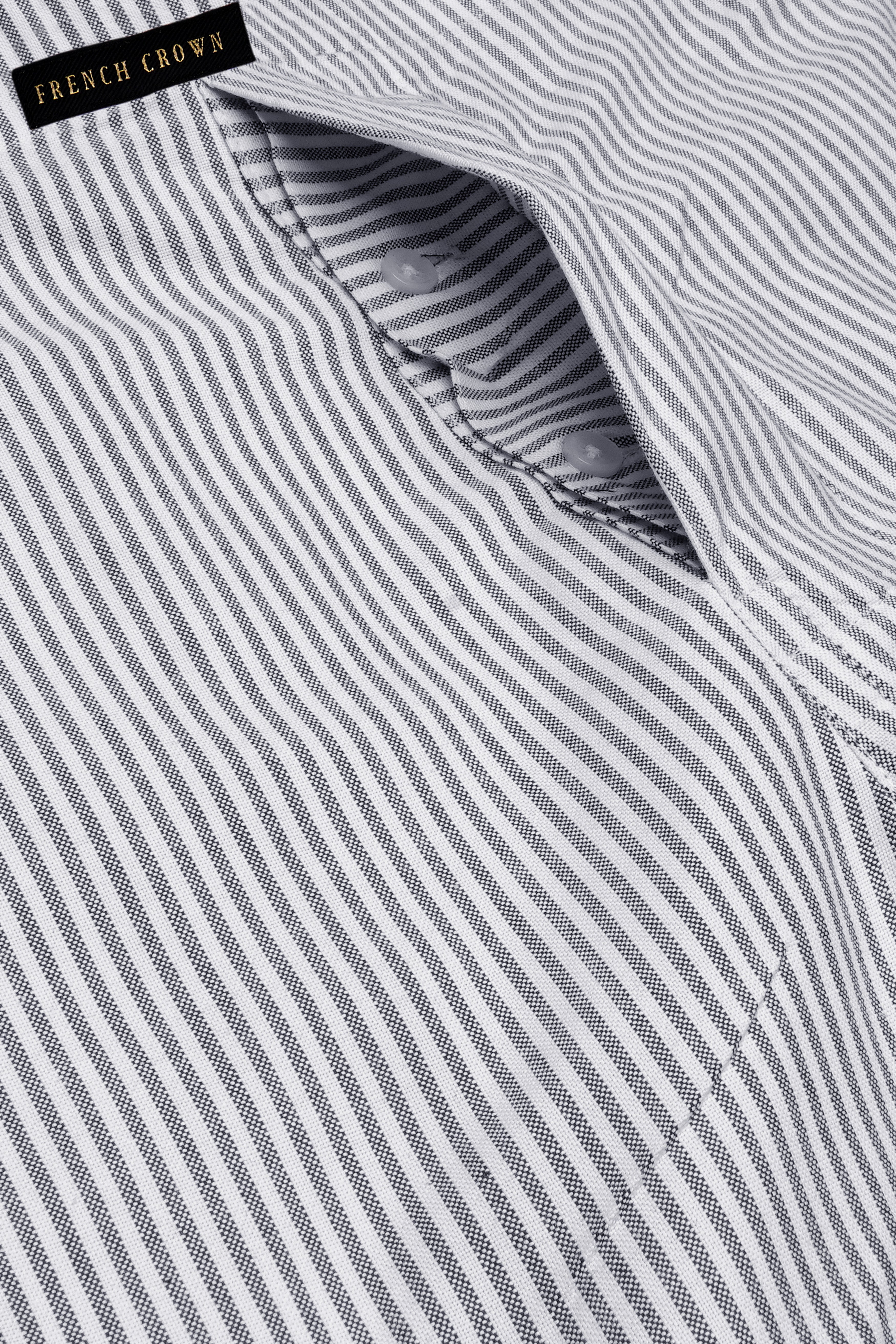 Boulder Gray And Bright White Stripes Oxford Premium Cotton Boxer