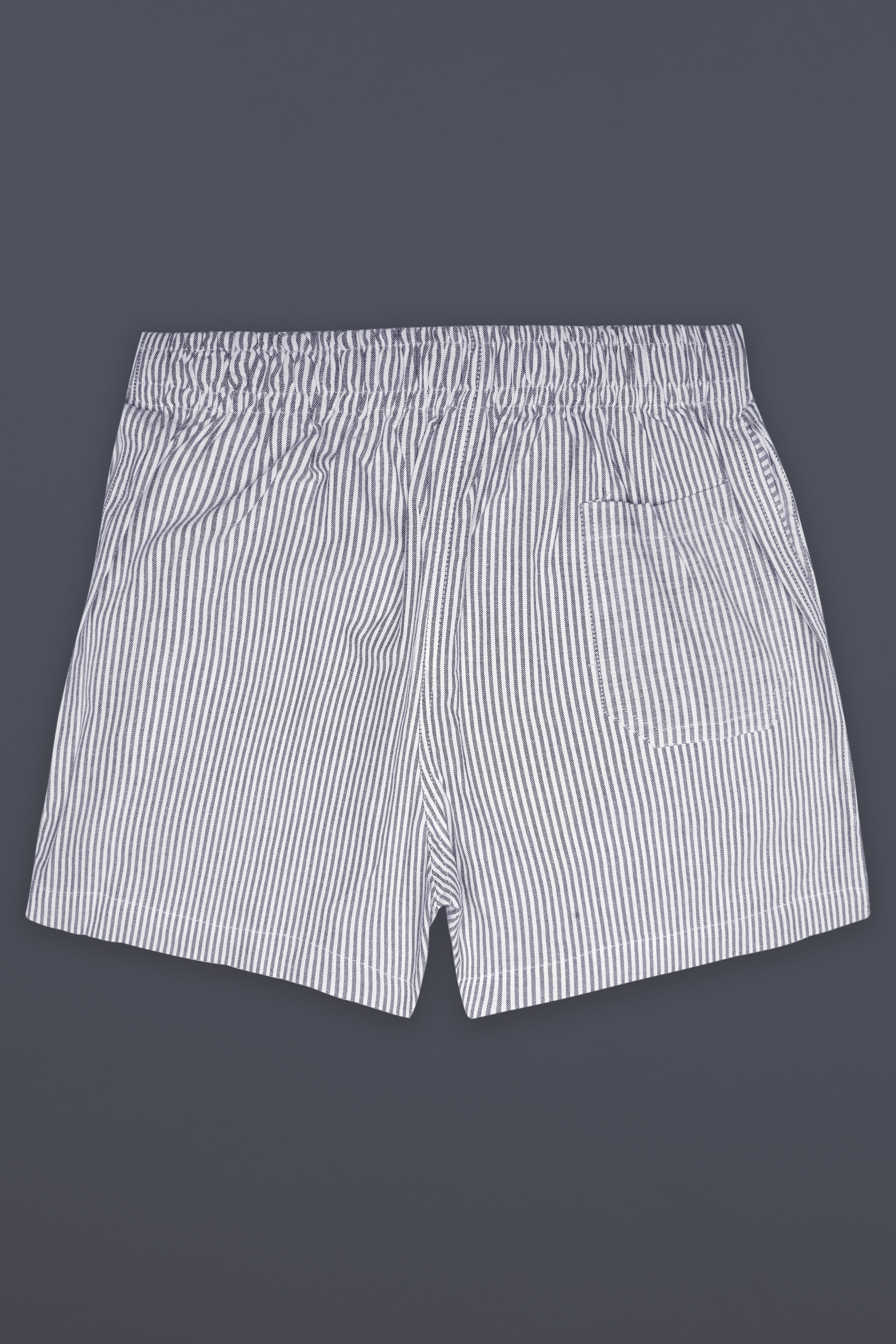 Boulder Gray And Bright White Stripes Oxford Premium Cotton Boxer