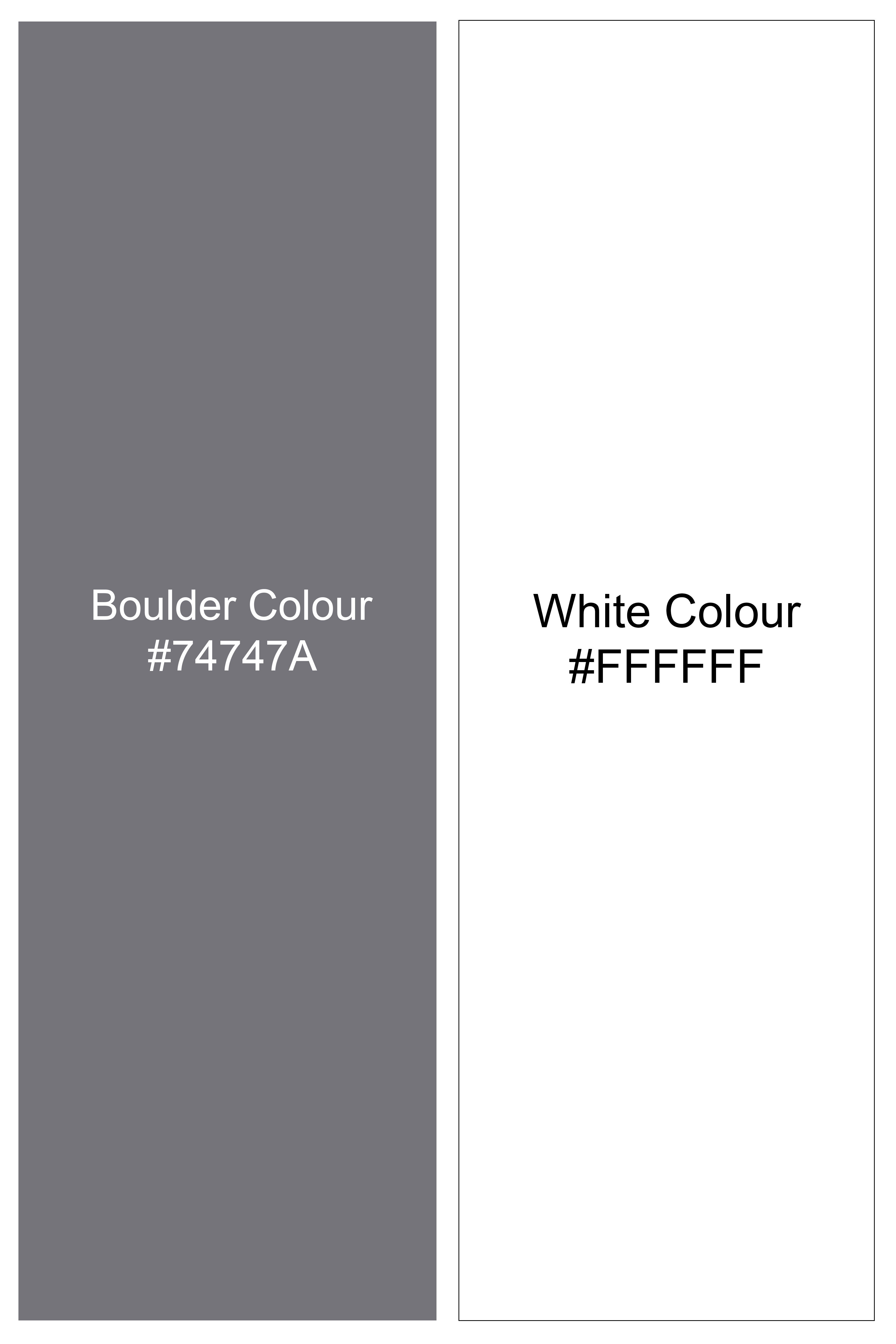 Boulder Gray And Bright White Stripes Oxford Premium Cotton Boxer