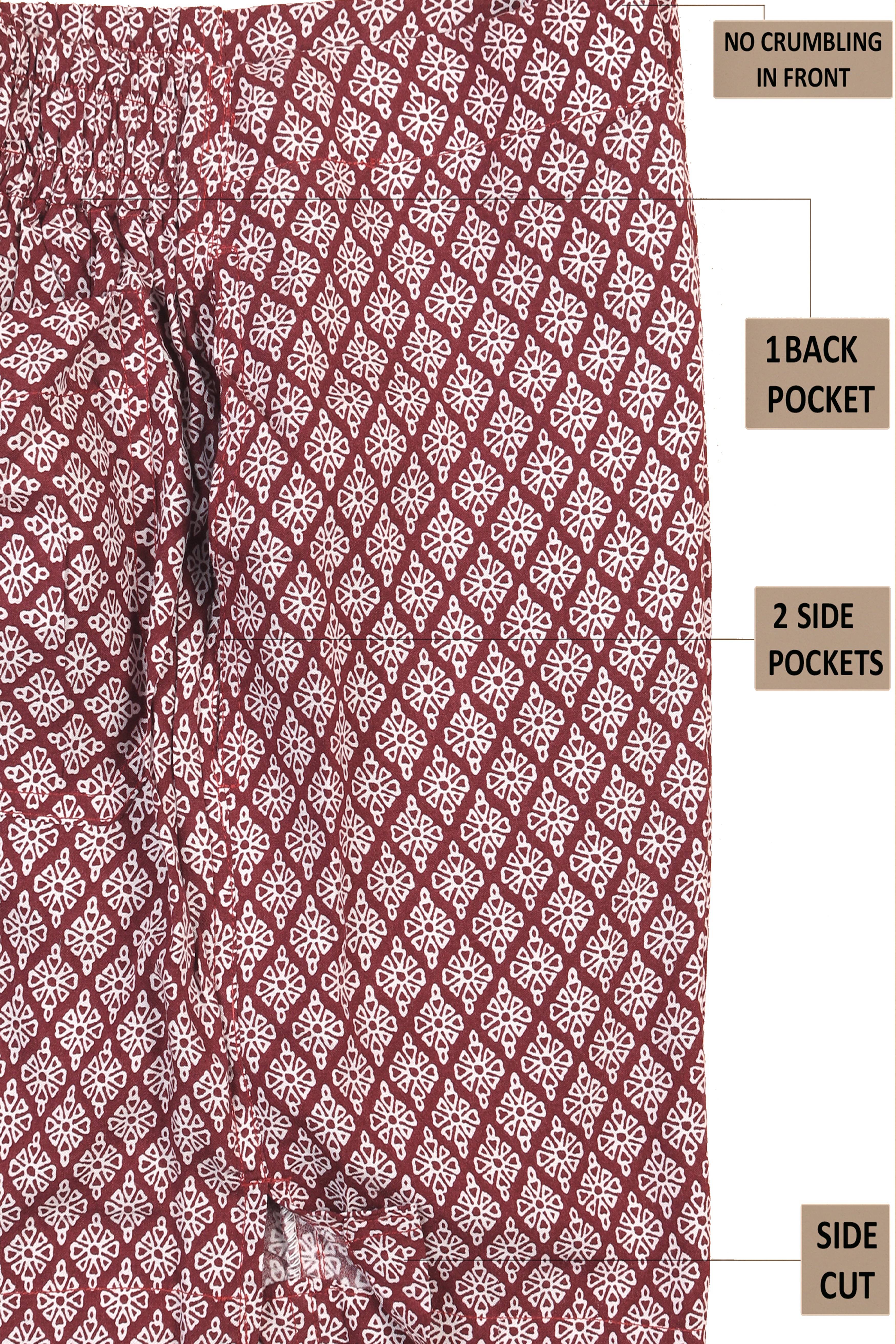 Maroon Floral Printed Premium Tencel Boxer