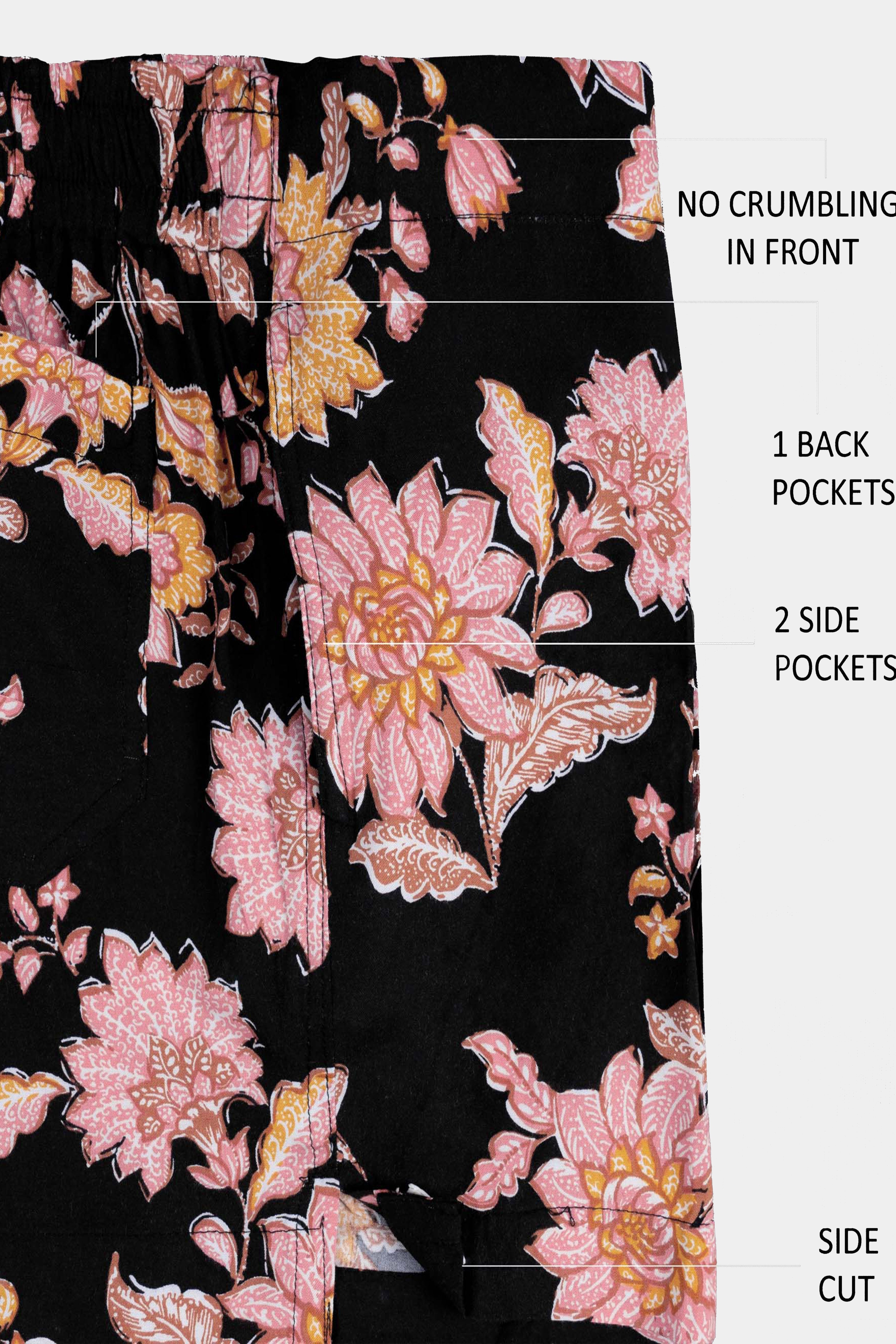 Jade Black and Mauvelous Pink Printed Premium Tencel Boxer