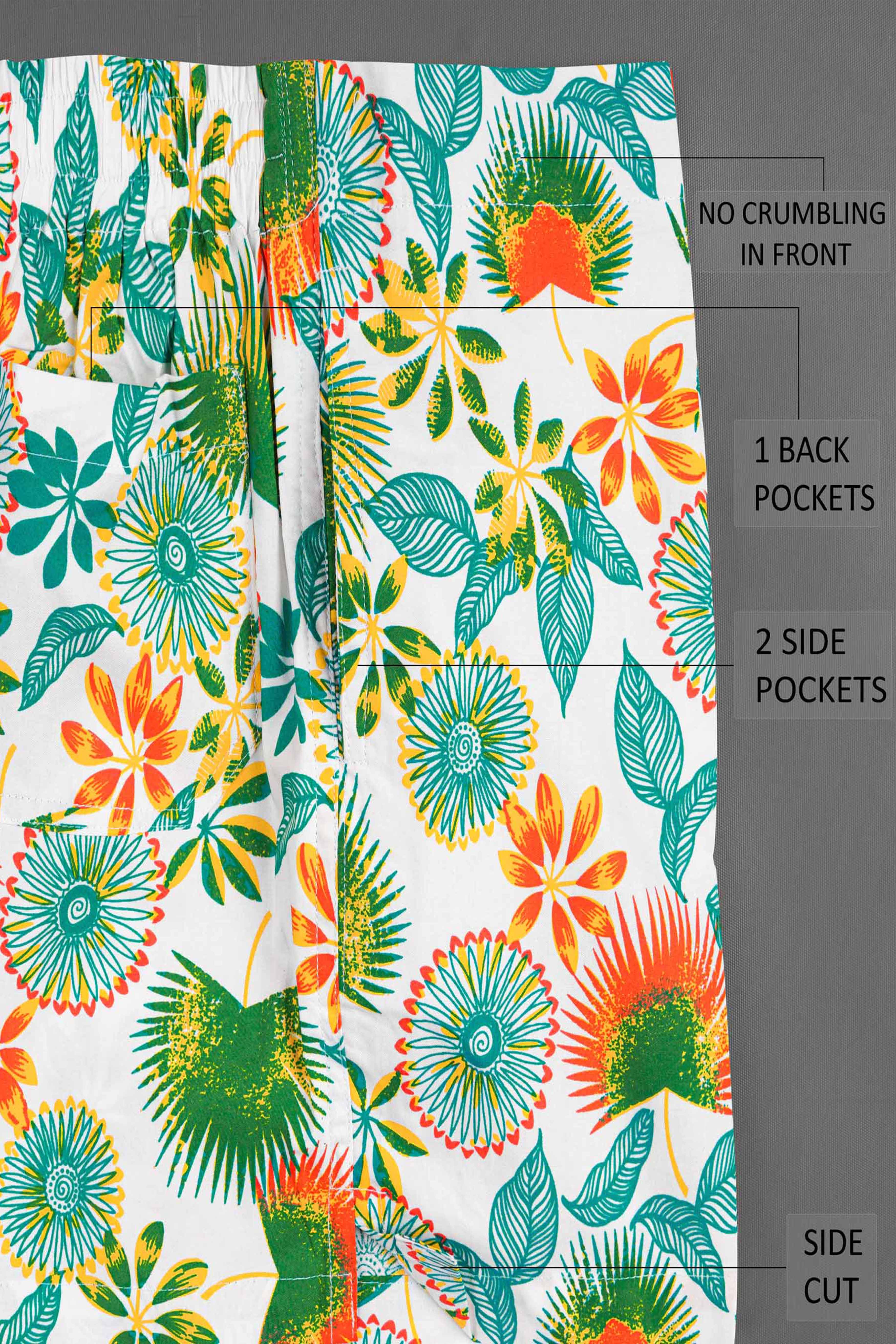 Eucalyptus Green Tropical Printed Premium Cotton Boxer