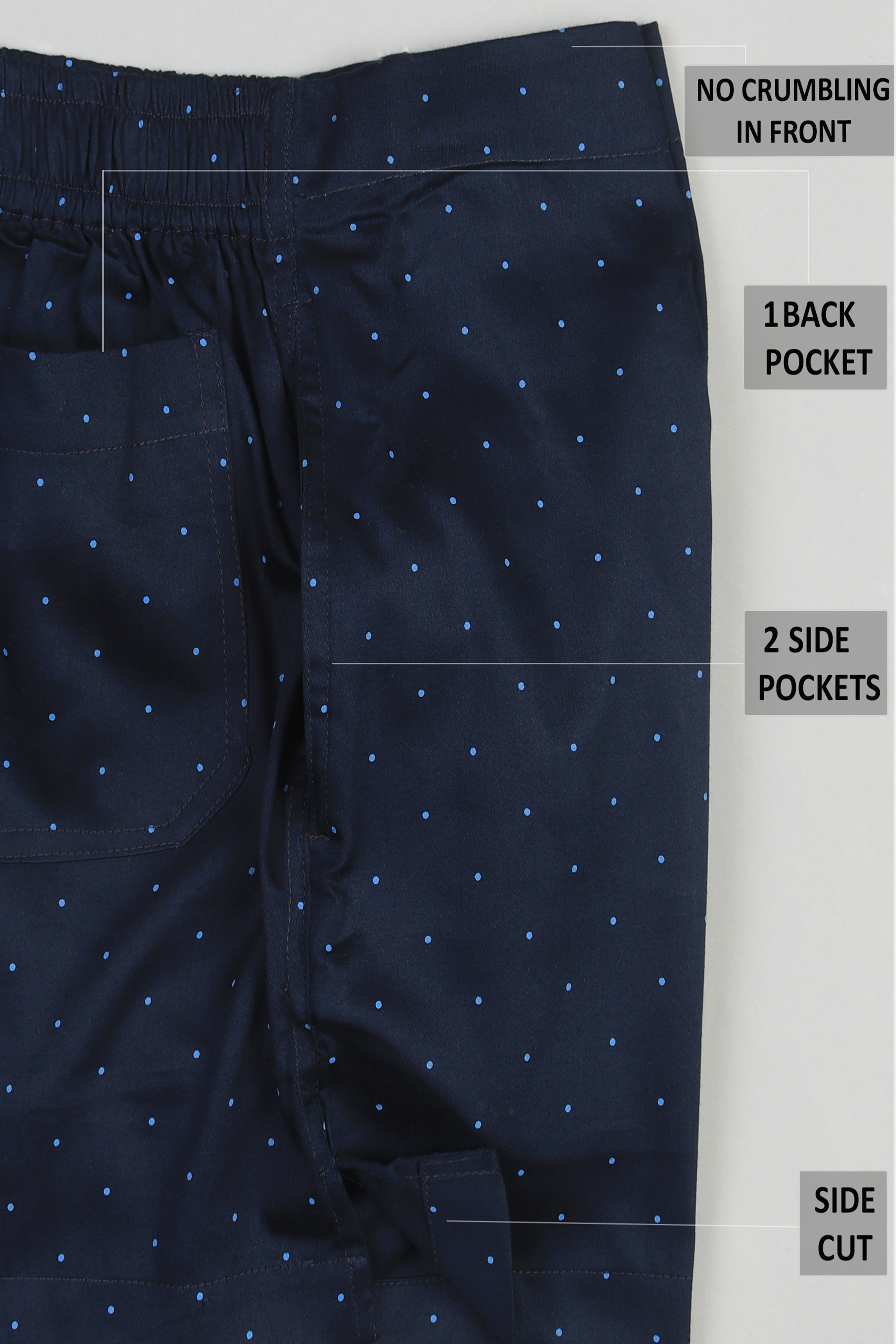 Navy Dotted Printed Premium Cotton Boxer