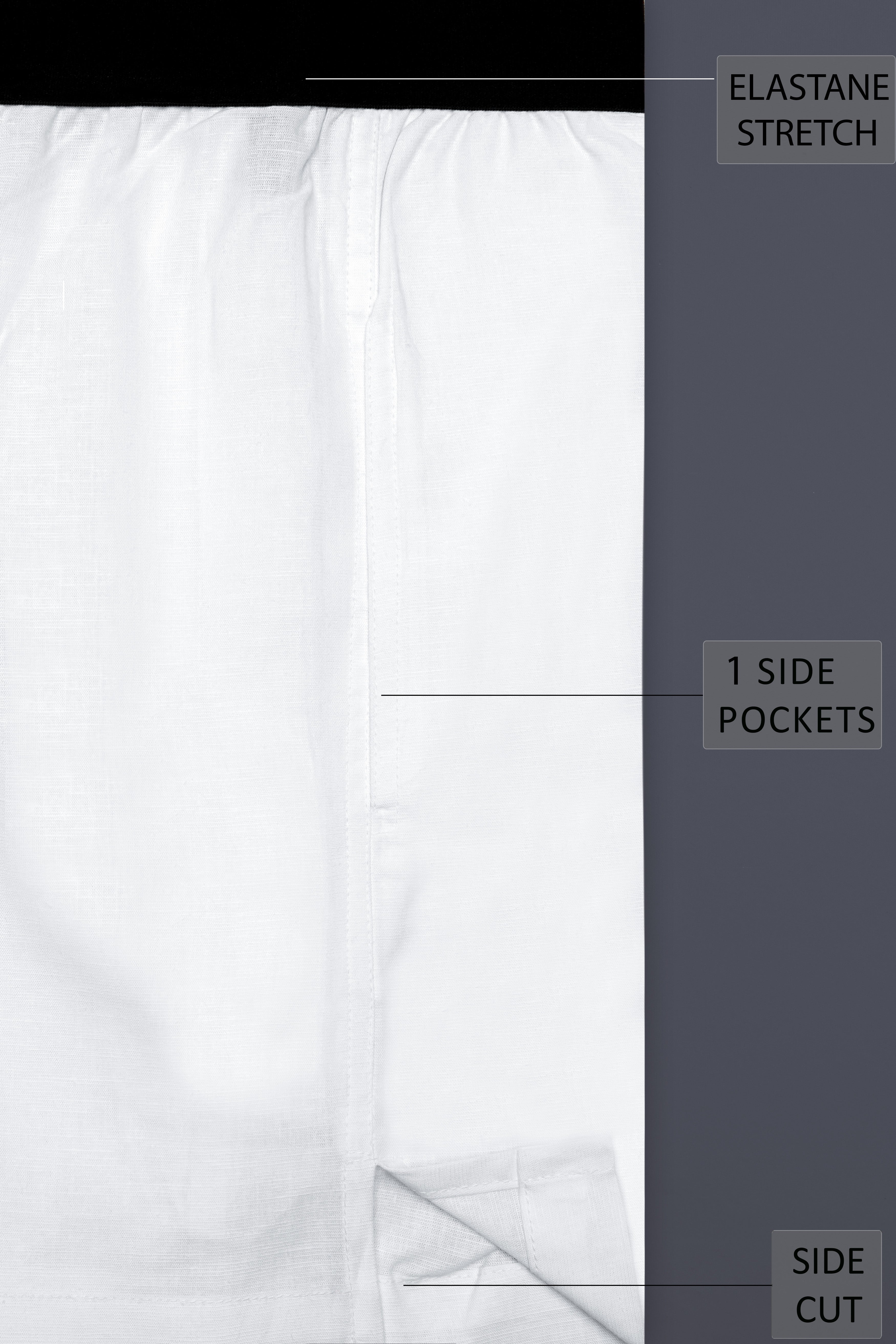 Albionis-Bright White Elastane Stretch Super Soft Luxurious Linen Boxer