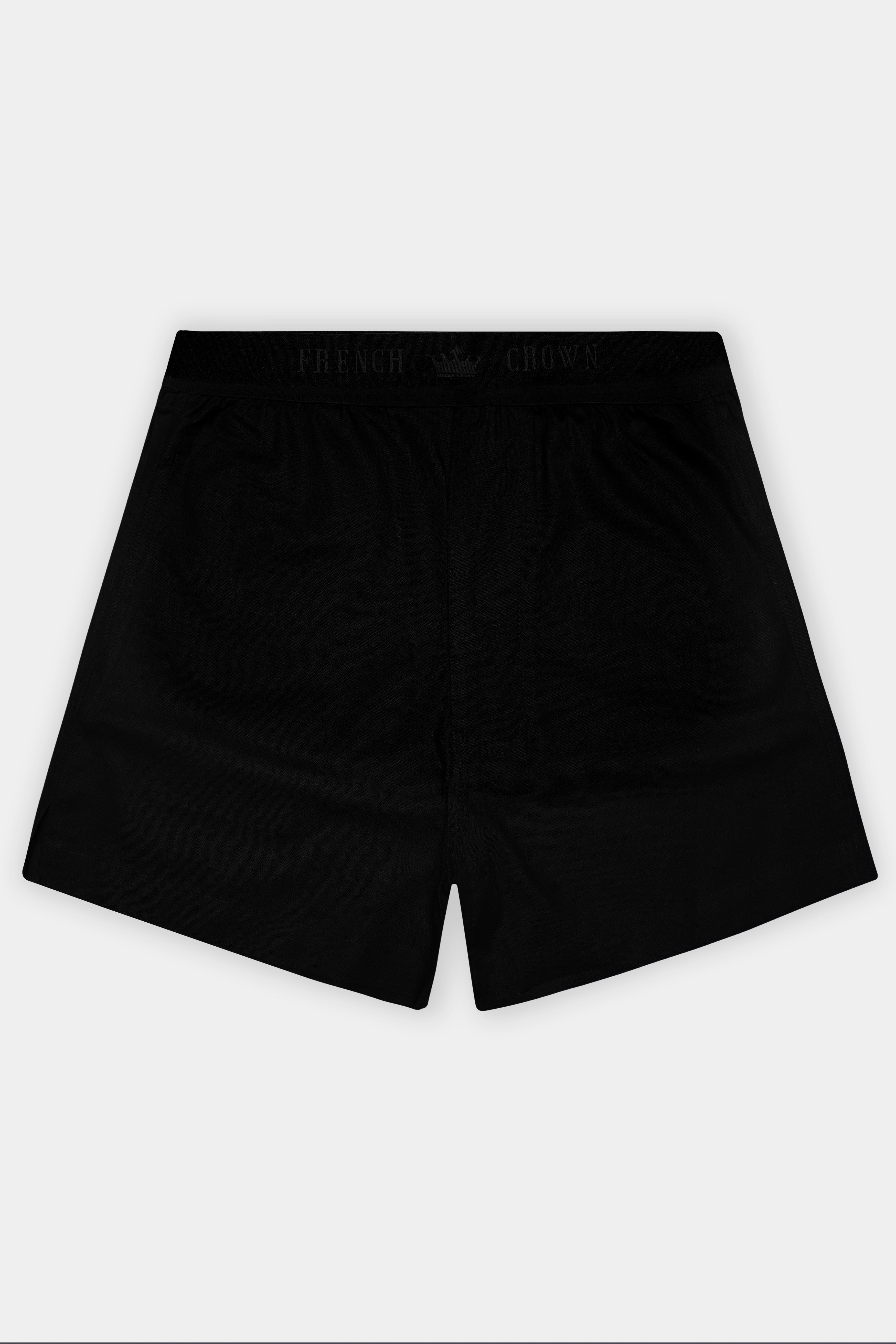 Noirlynx-Jade Black And Bright White Elastane Stretch Luxurious Linen Super Soft Boxers