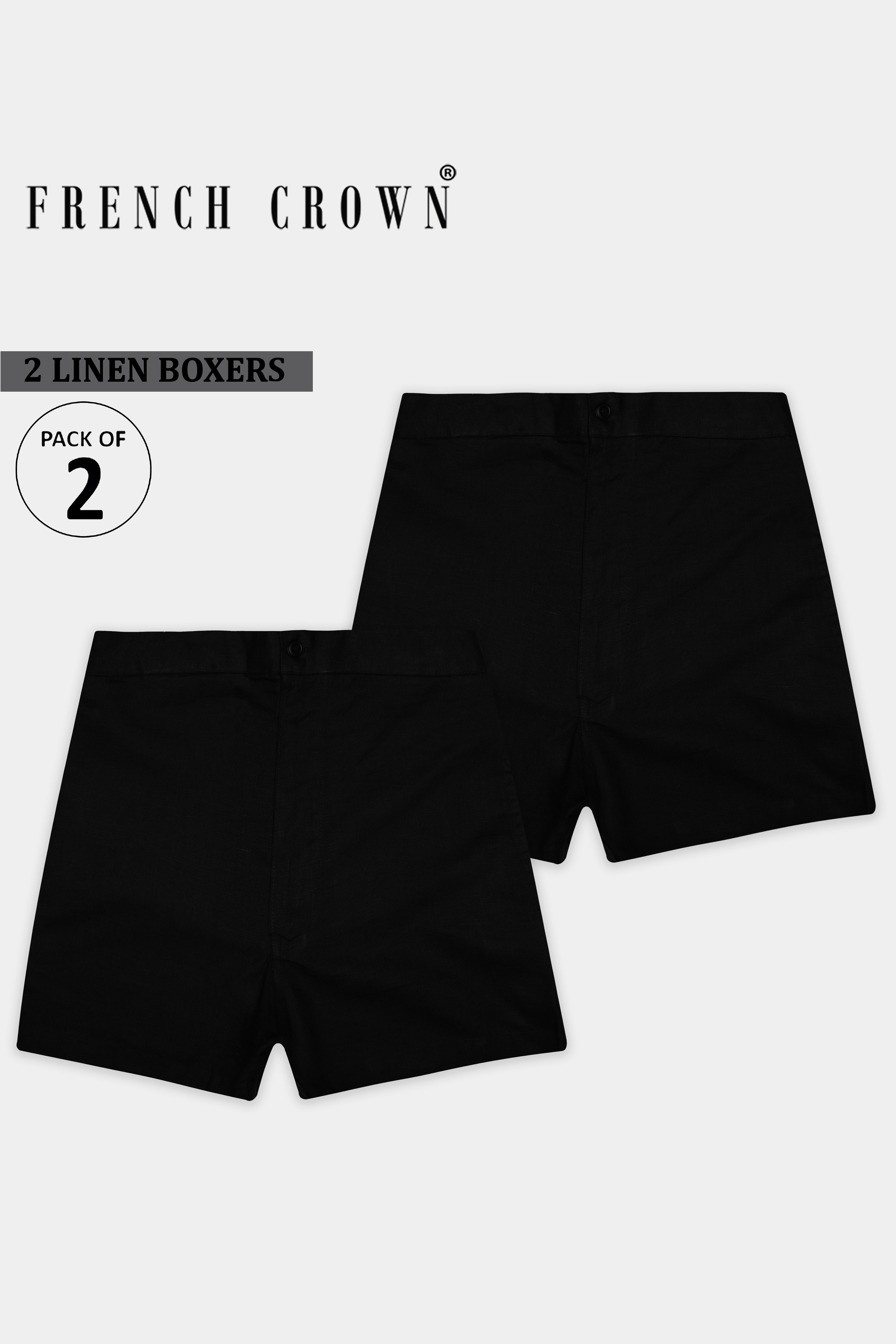 Jablin-Two Jade Black Super Soft Luxurious Linen Boxers