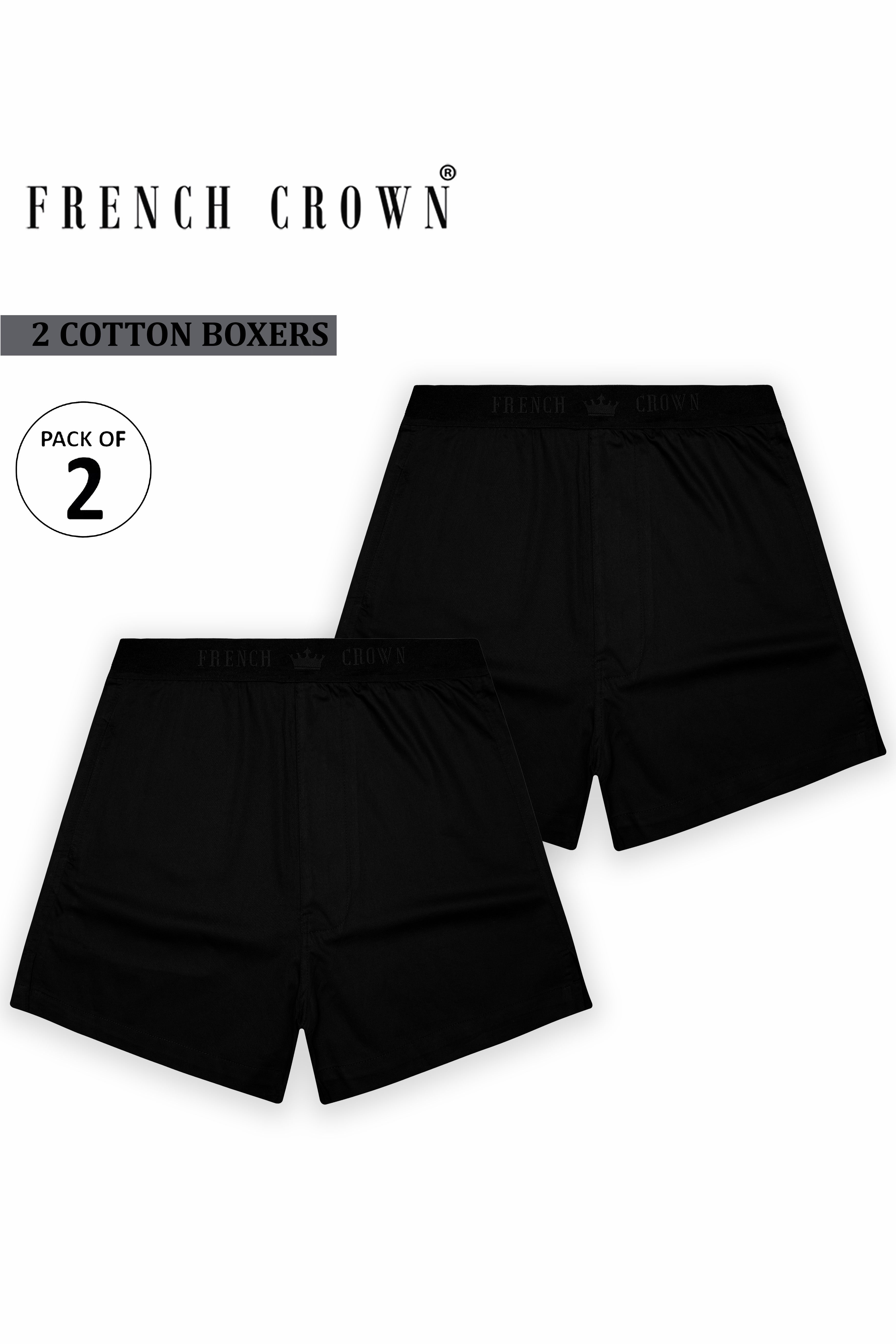 Twilux-Two Jade Black Elastane Stretch Subtle Sheen Super Soft Premium Cotton Boxers