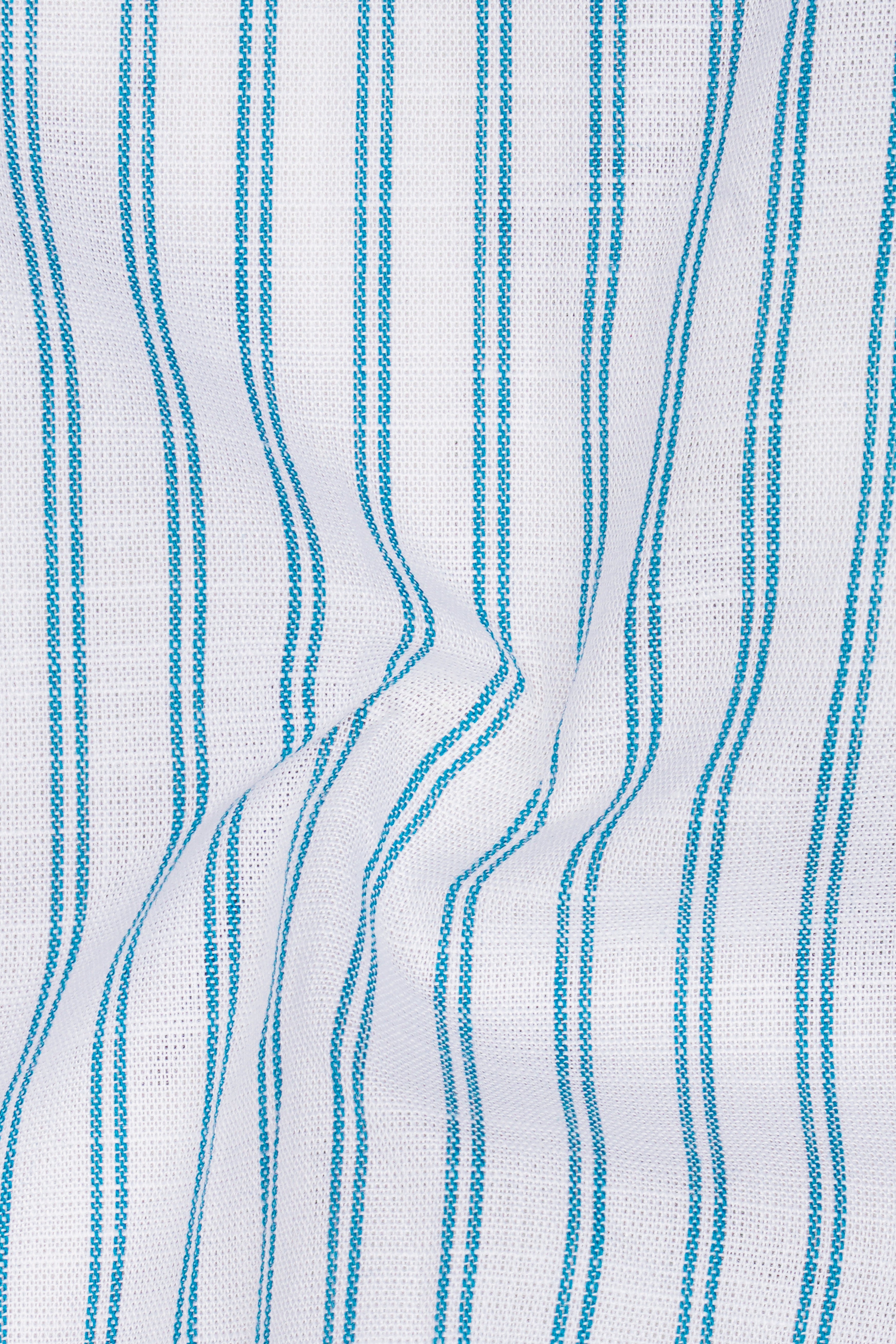Freslyn-Fountain Blue And Bright White Striped Luxurious Linen Boxer