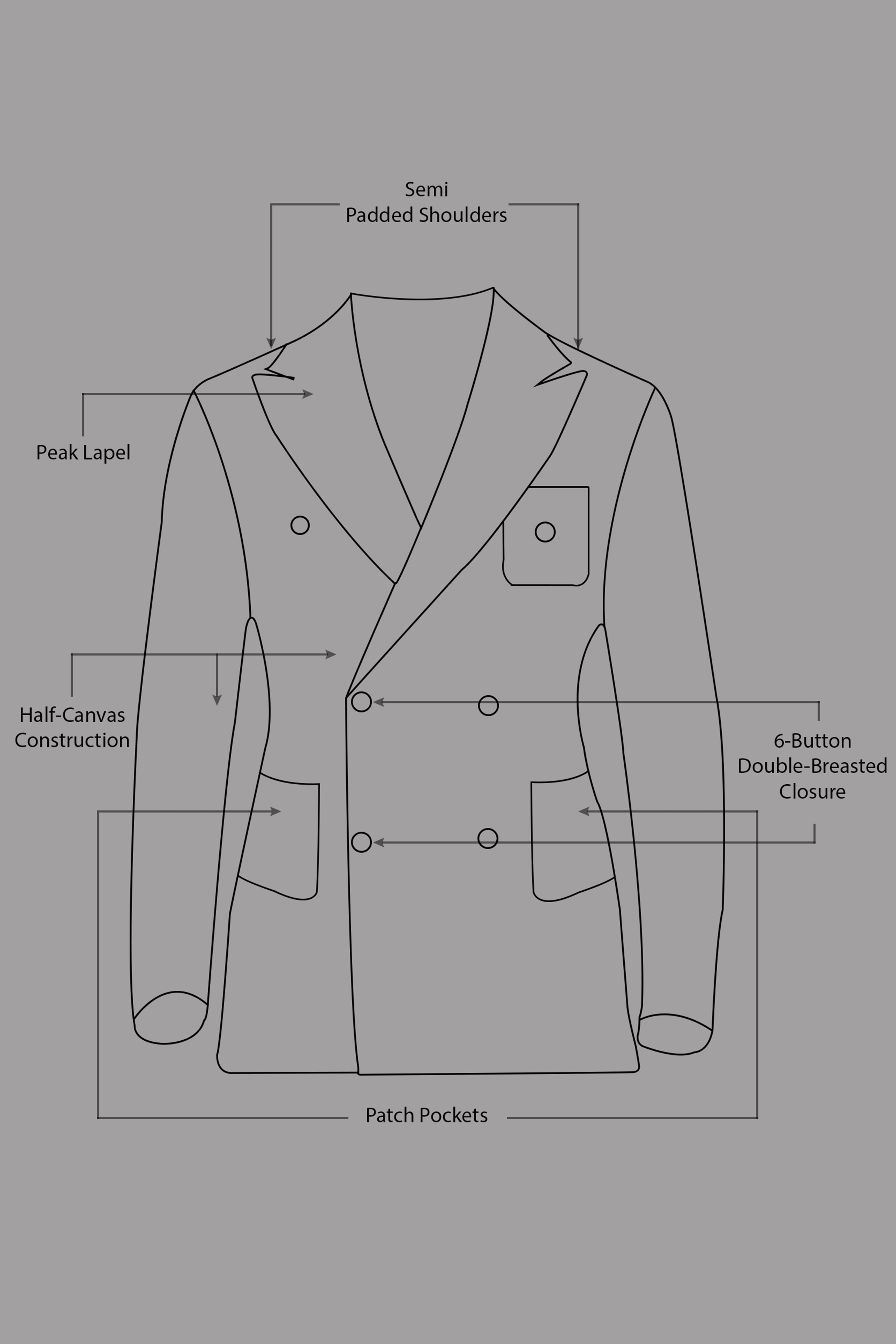 Oyster Brown Luxurious Linen Double Breasted Sports Suit