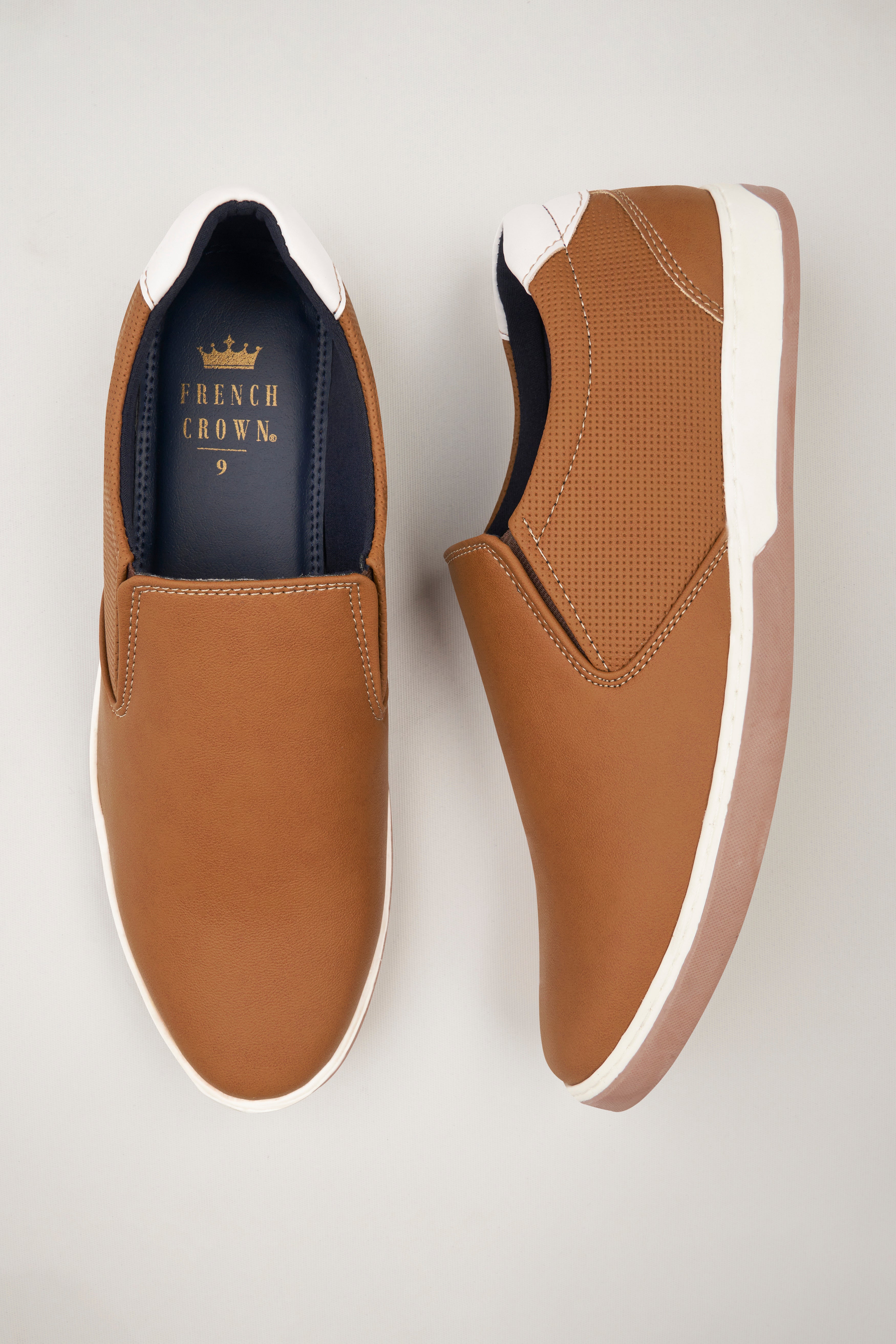 Brown Vegan Leather Smart Casual Shoes FT117-6, FT117-7, FT117-8, FT117-9, FT117-10, FT117-11