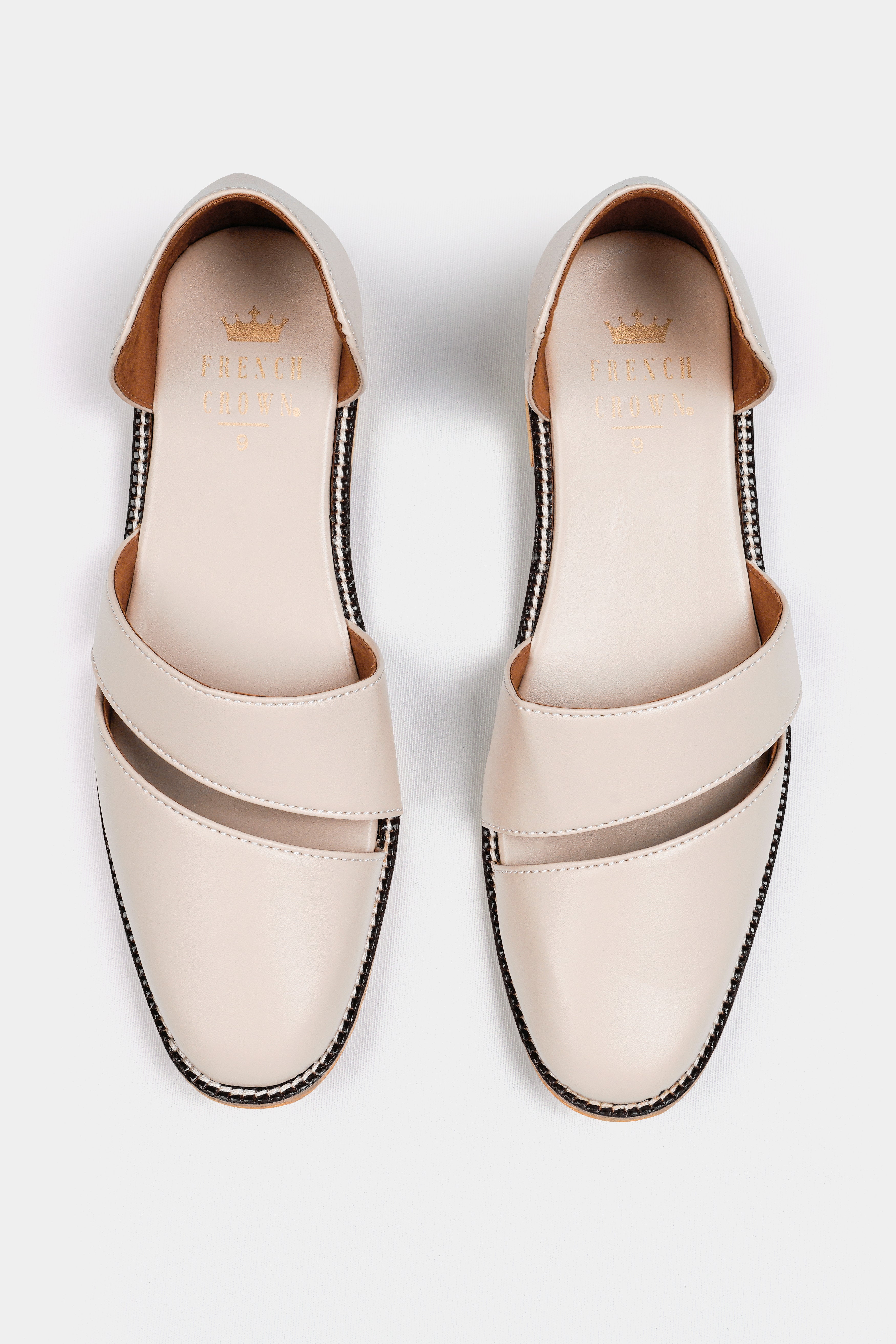 Cream Vegan Leather Hand Stitched Pathanis Sandal FT133-6, FT133-7, FT133-8, FT133-9, FT133-10, FT133-11