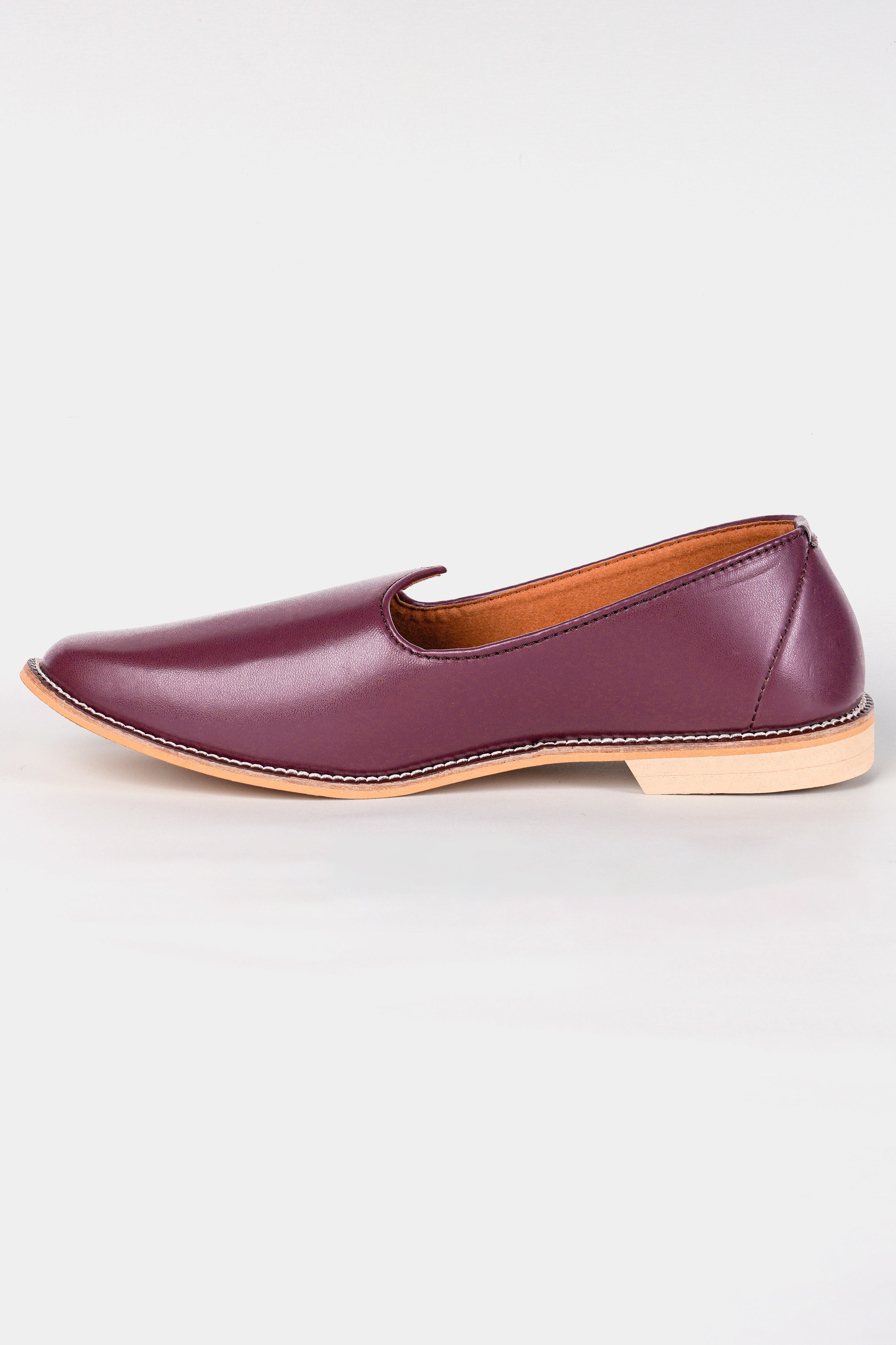 Wine Vegan Leather Hand Stitched Jutis FT140-6, FT140-7, FT140-8, FT140-9, FT140-10, FT140-11