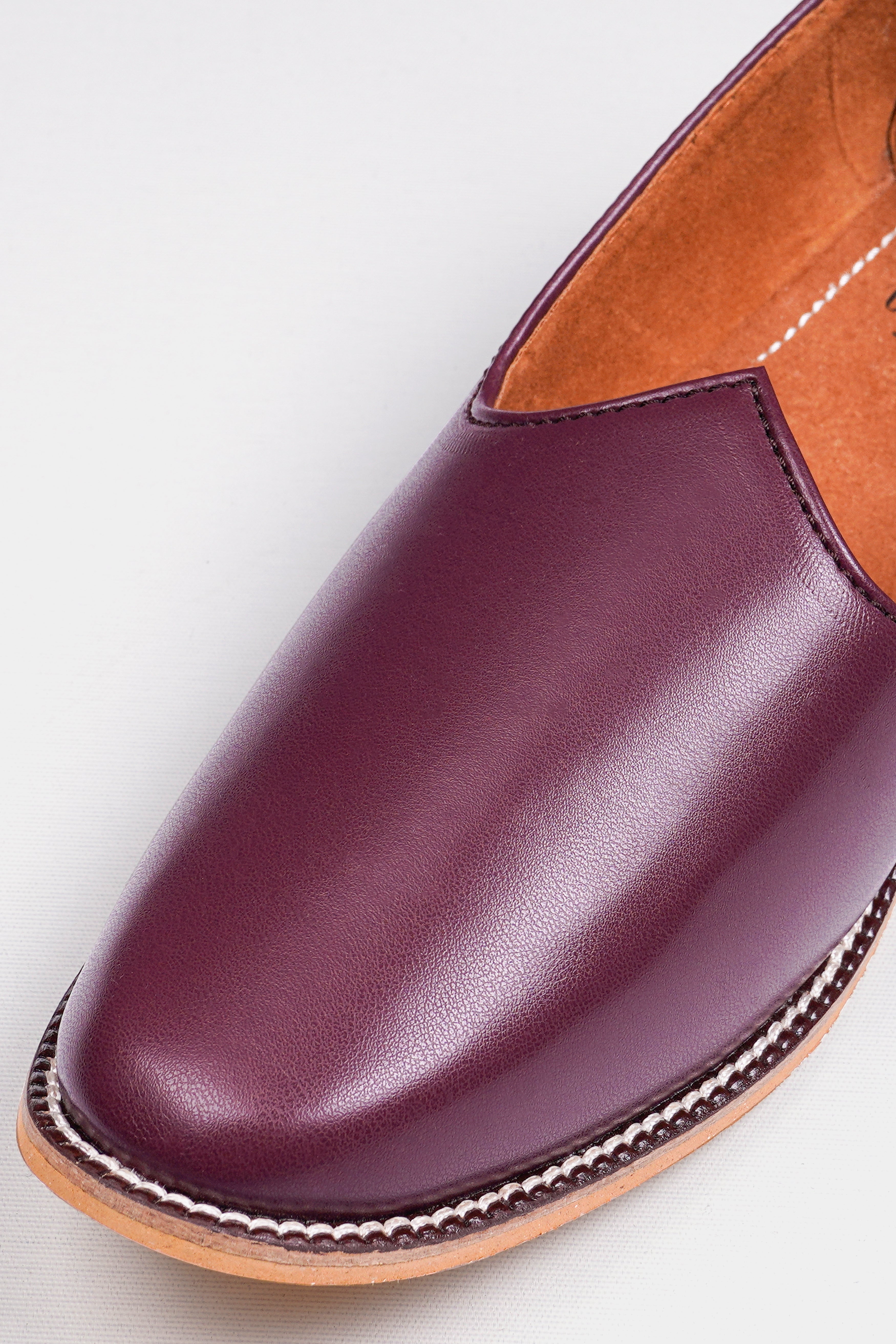 Wine Vegan Leather Hand Stitched Jutis FT140-6, FT140-7, FT140-8, FT140-9, FT140-10, FT140-11