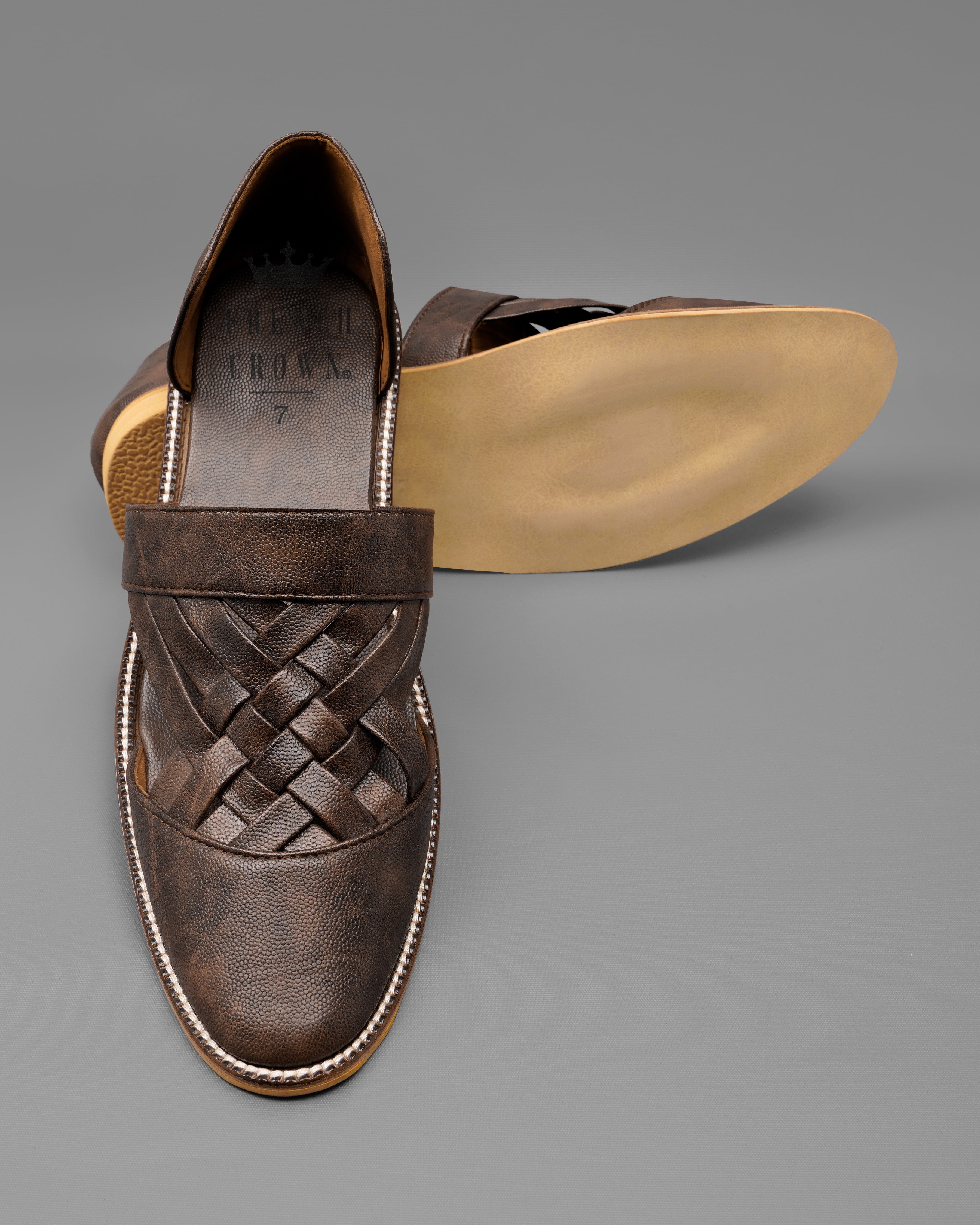 Dark Brown Vegan Leather Pathanis Sandal FT101-6, FT101-7, FT101-8, FT101-9, FT101-10, FT101-11