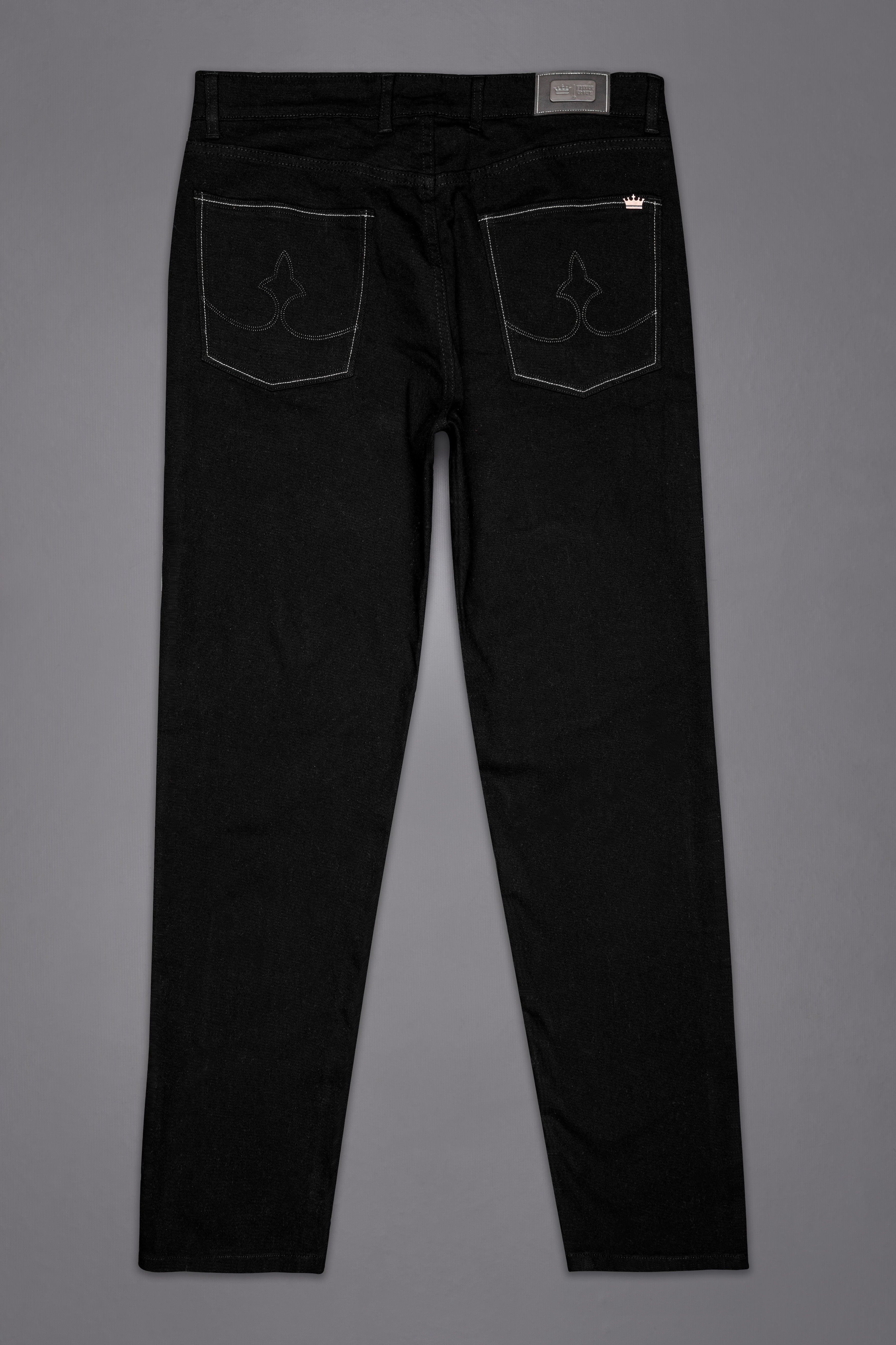 Jade Black Doodle Embroidered Stretchable Denim J234-30, J234-32, J234-34, J234-36, J234-38, J234-40