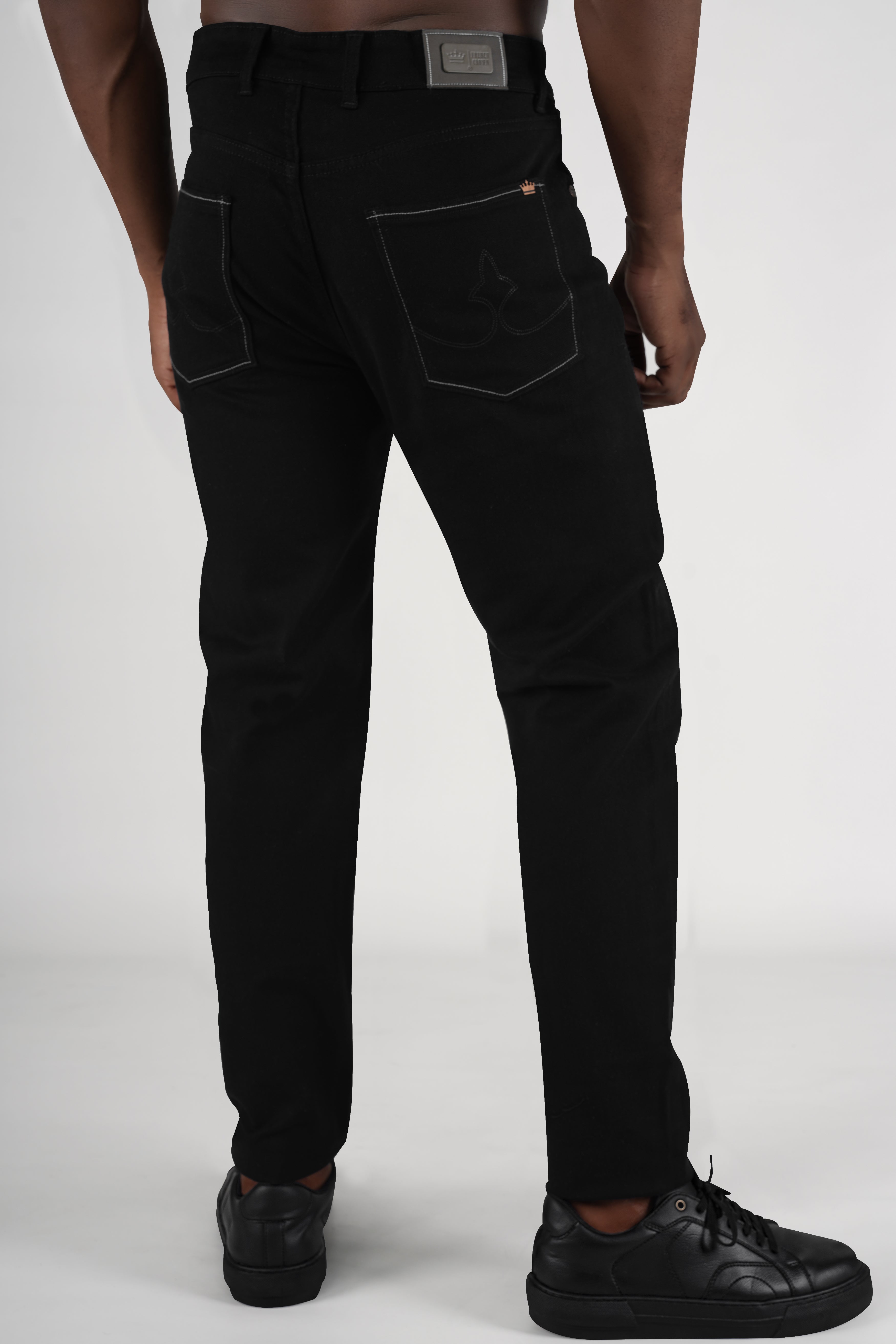 Jade Black Doodle Embroidered Stretchable Denim J234-30, J234-32, J234-34, J234-36, J234-38, J234-40