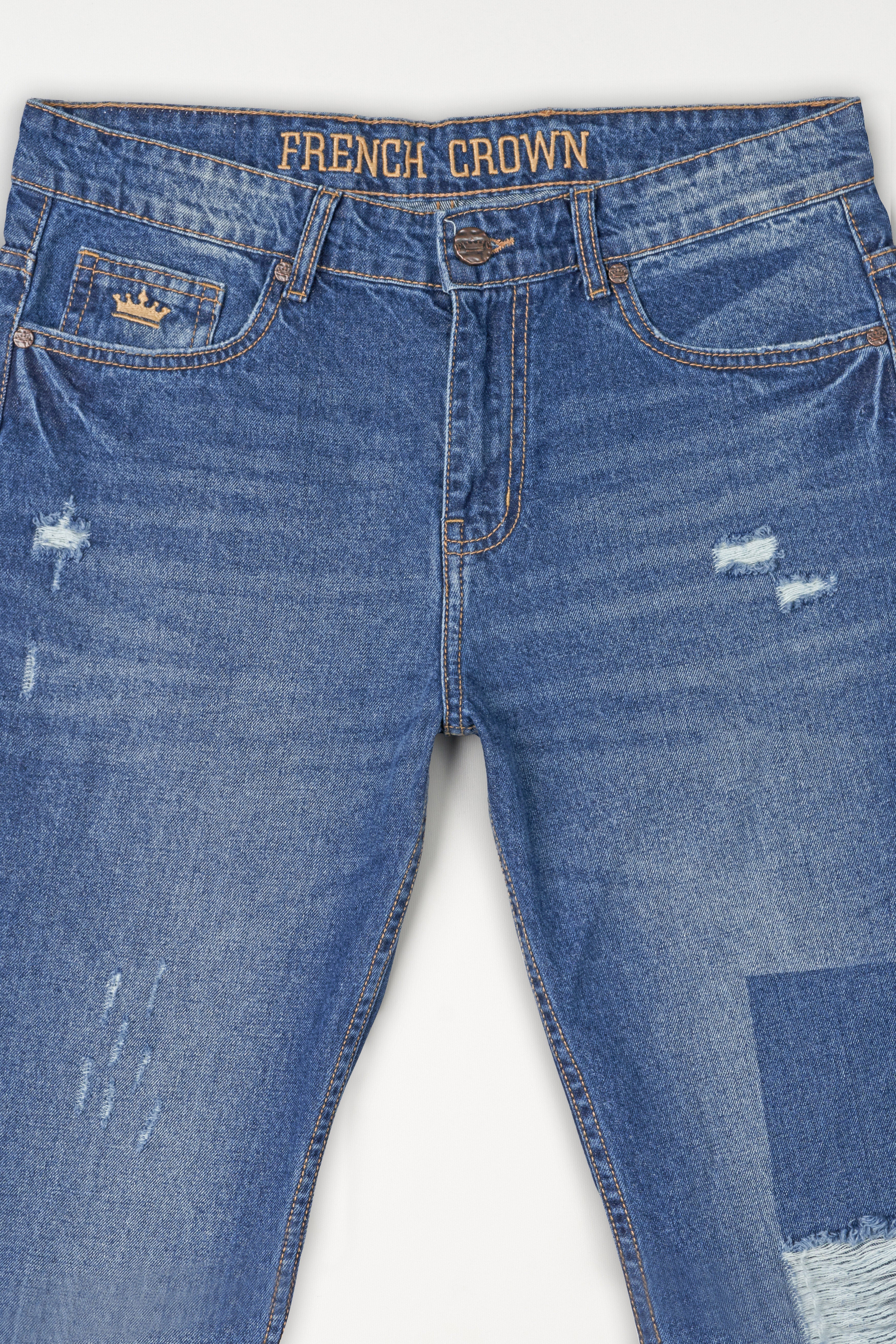 Bayoux Blue Mildly Distressed Whiskering Wash Denim J236-30, J236-32, J236-34, J236-36, J236-38, J236-40