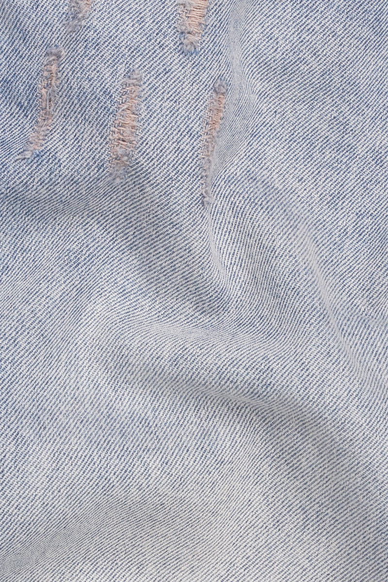 Regent Blue Mildly Distressed Stone Wash Denim
