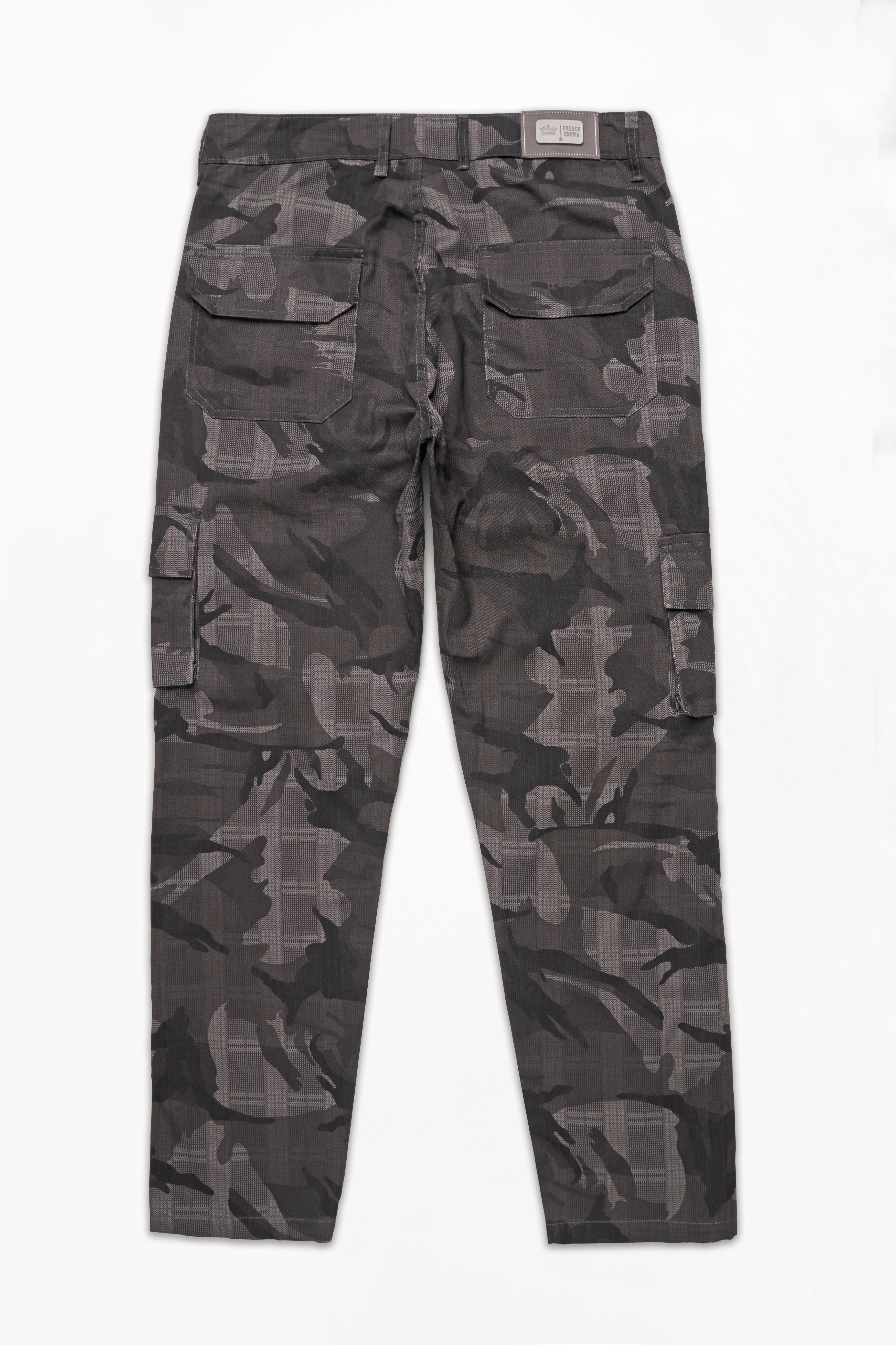 Ironside Gray with Thunder Black Checkered with Camouflage Printed Cargo Denim J249-30, J249-32, J249-34, J249-36, J249-38, J249-40