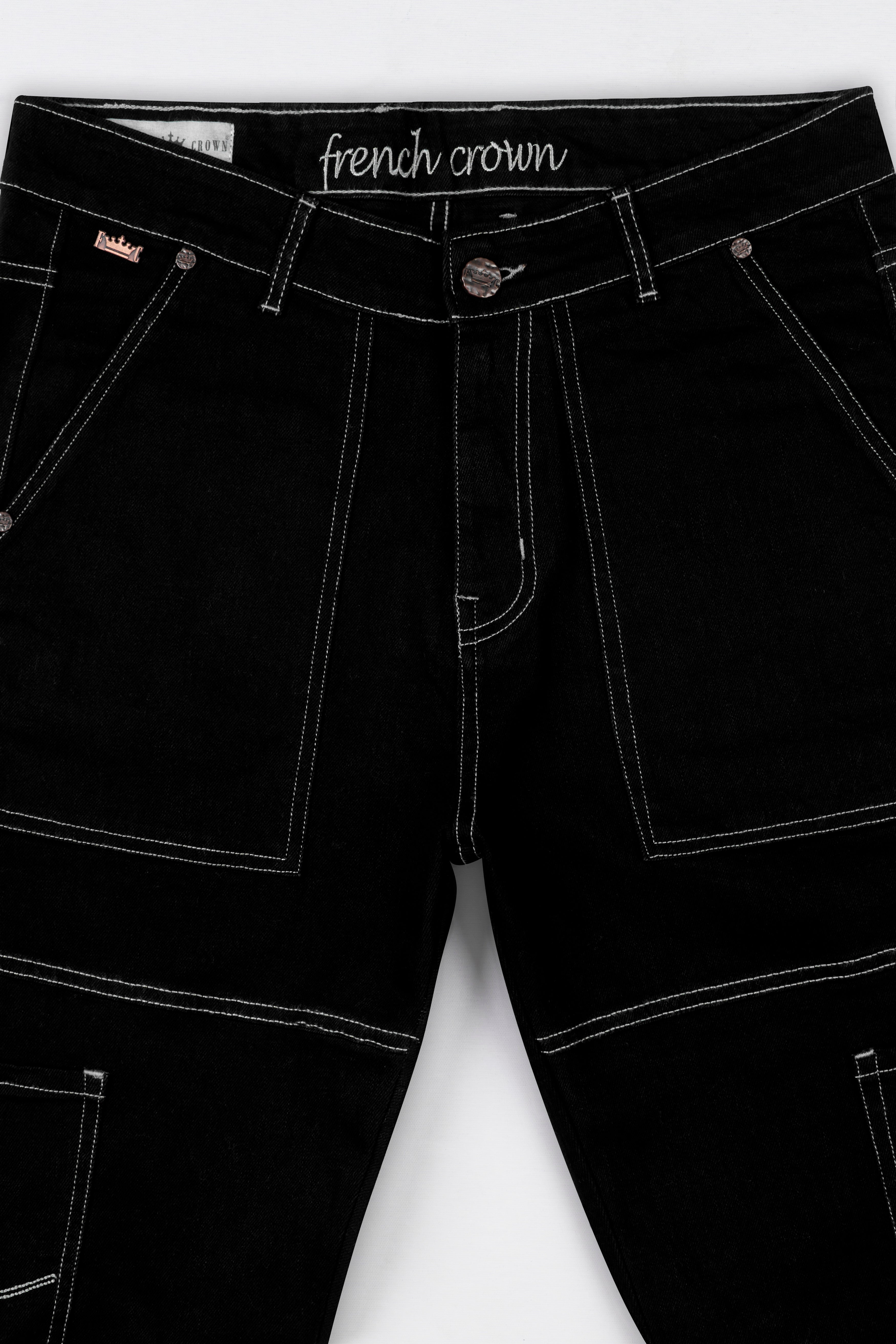 Jade Black Rinse Wash Cargo Denim J251-30, J251-32, J251-34, J251-36, J251-38, J251-40