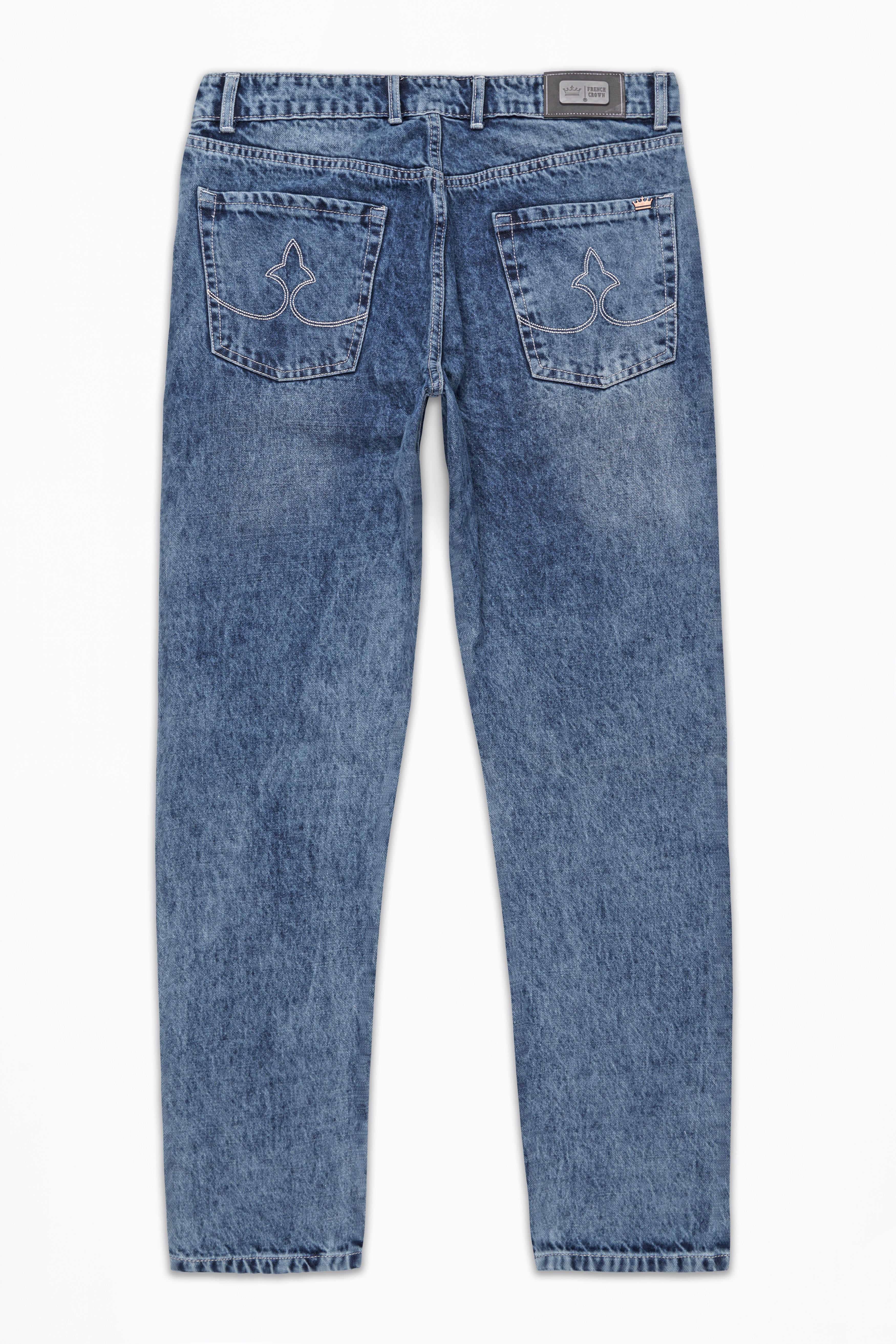 Metallic Blue Whiskering Wash Mildly Distressed Denim J253-30, J253-32, J253-34, J253-36, J253-38, J253-40
