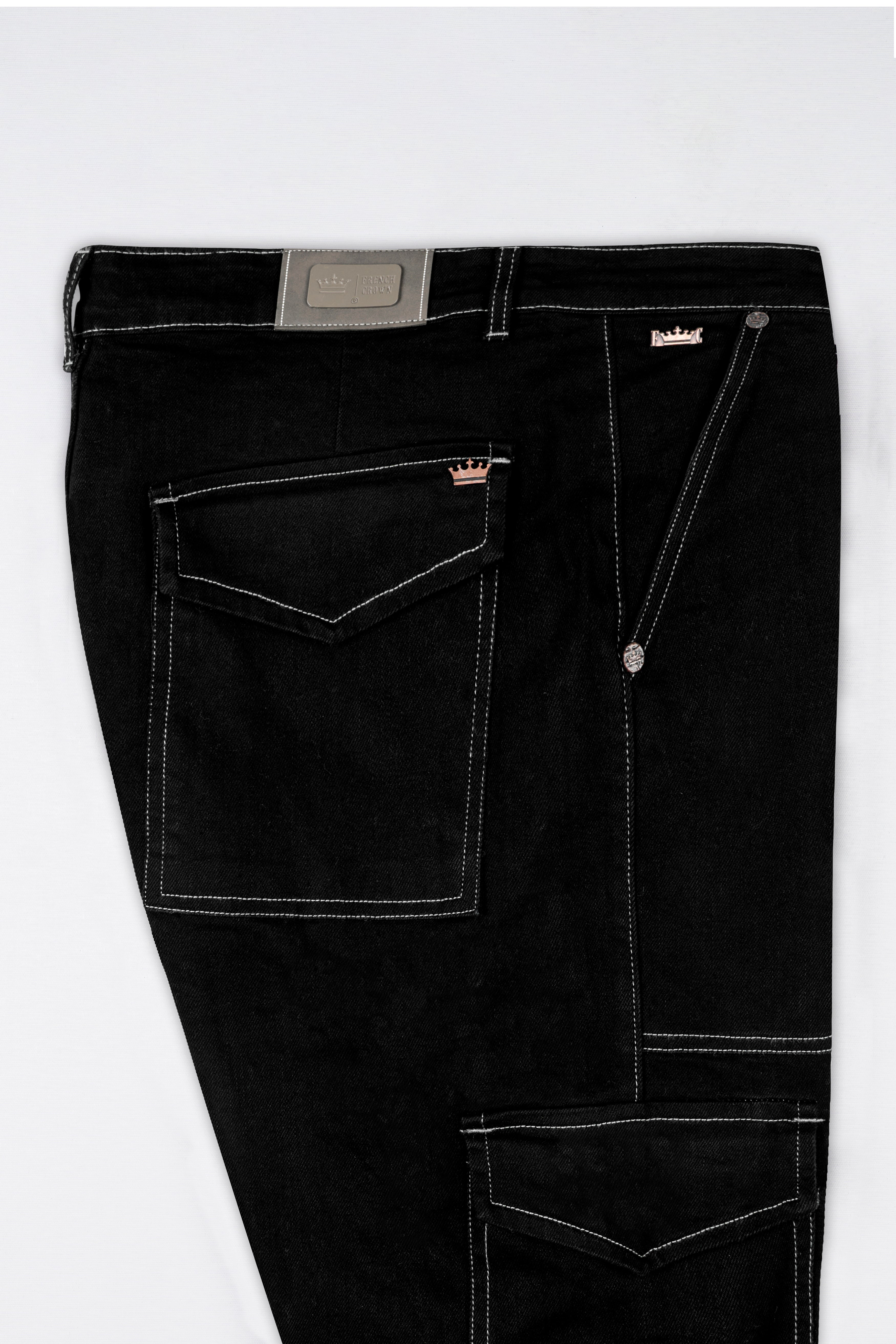 Jade Black Rinse Wash Cargo Denim J254-30, J254-32, J254-34, J254-36, J254-38, J254-40