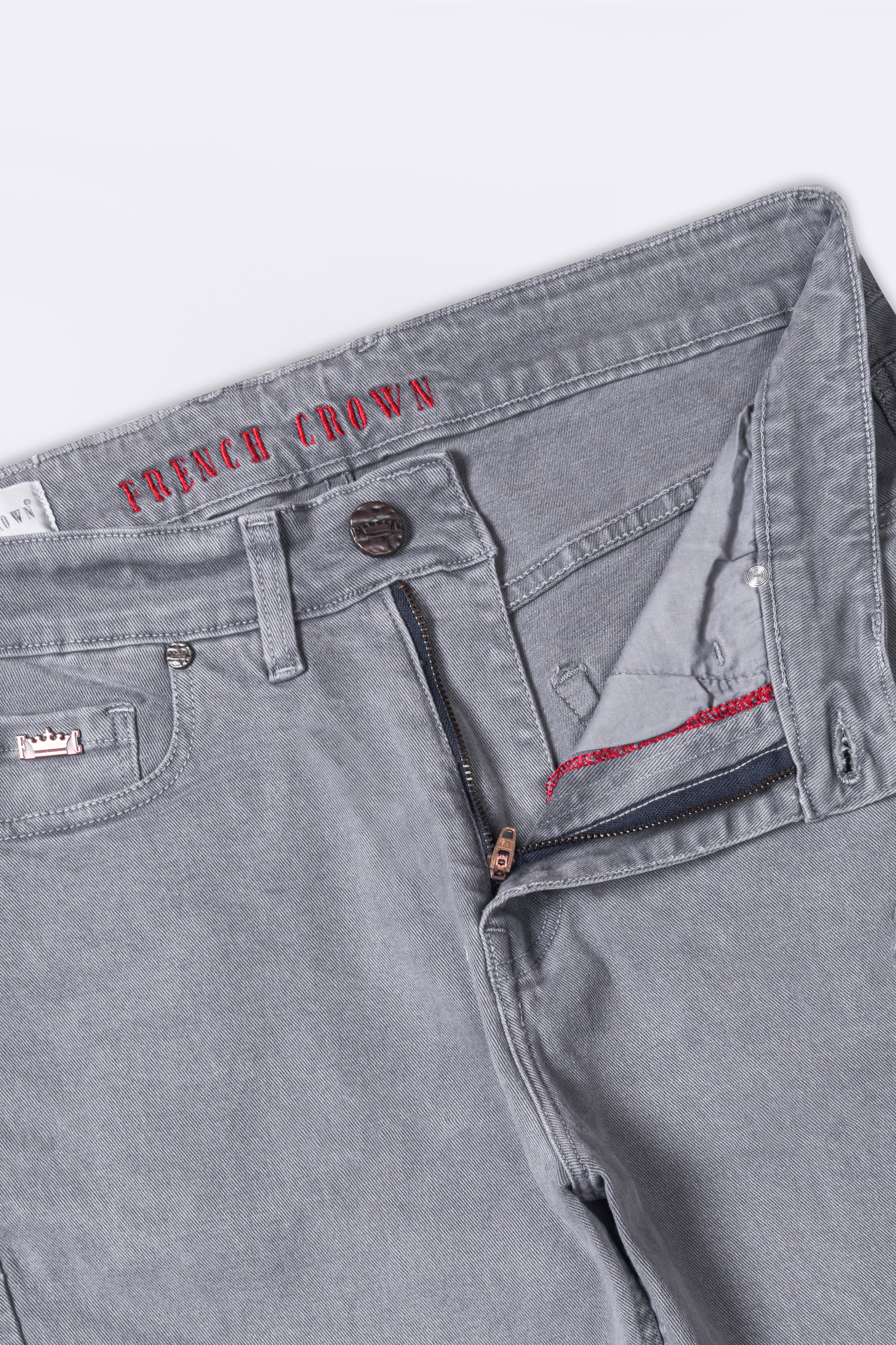 Boulder Gray Rinse Wash Mildly Distressed Stretchable Denim J264-30, J264-32, J264-34, J264-36, J264-38, J264-40