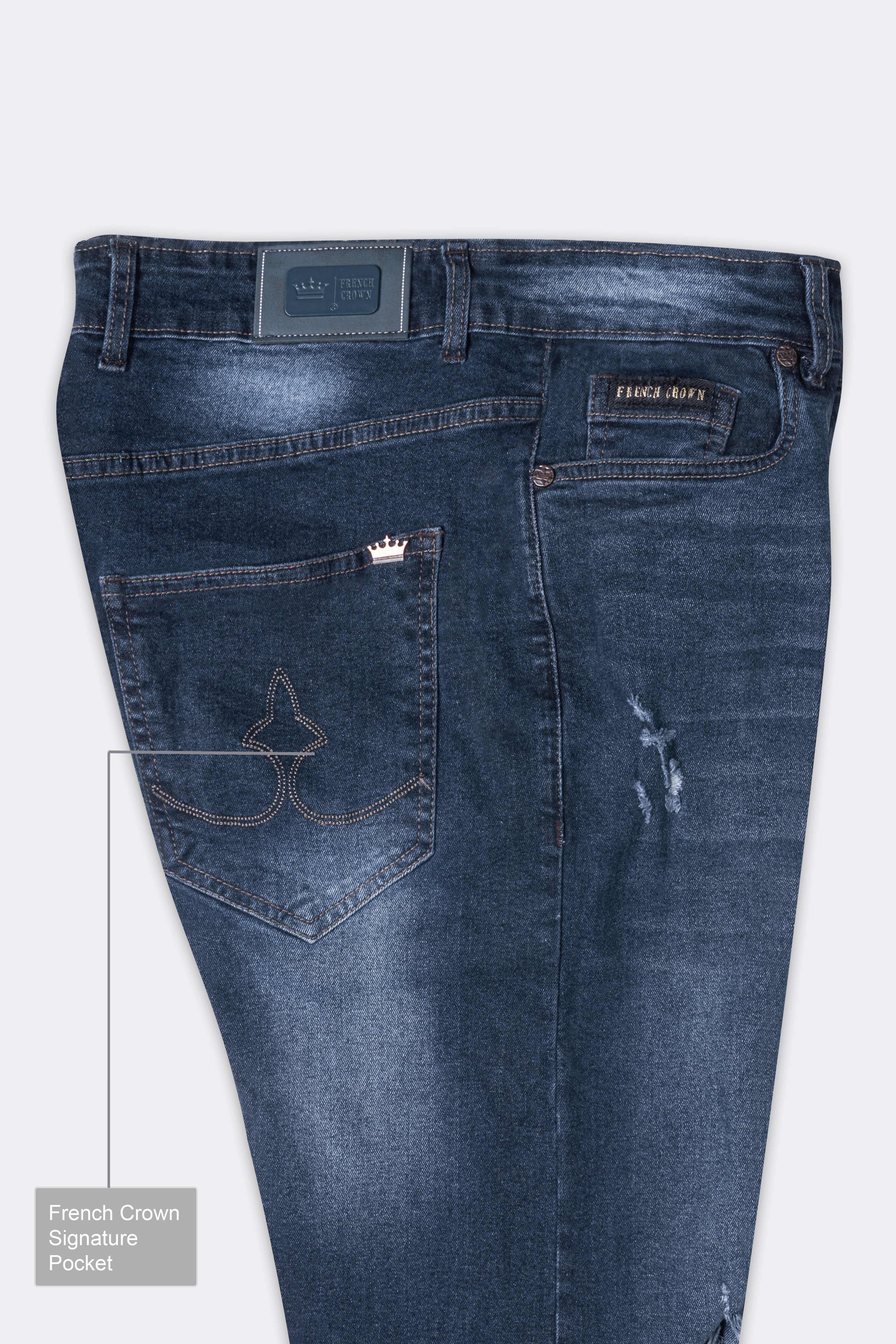 Rhino Blue Whiskering Wash Mildly Distressed Denim J265-30, J265-32, J265-34, J265-36, J265-38, J265-40