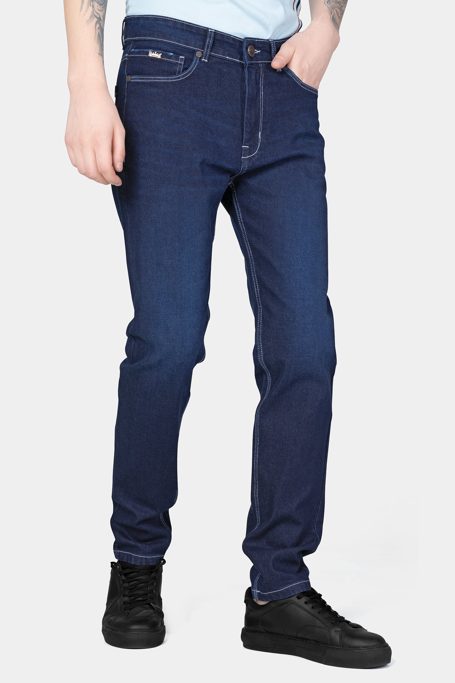 Ebony Clay Blue Whiskering Wash Denim