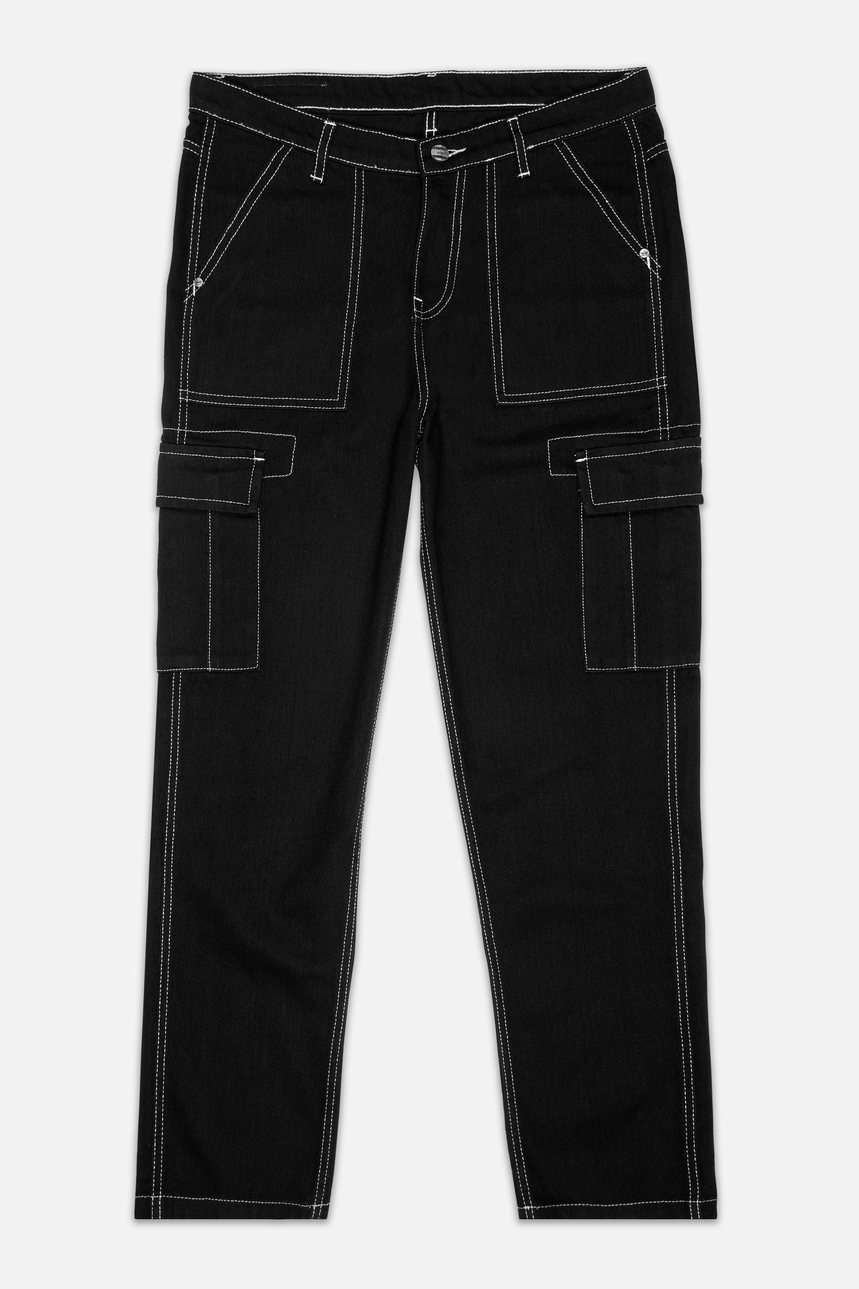 Jade Black Rinse Wash Cargo Denim