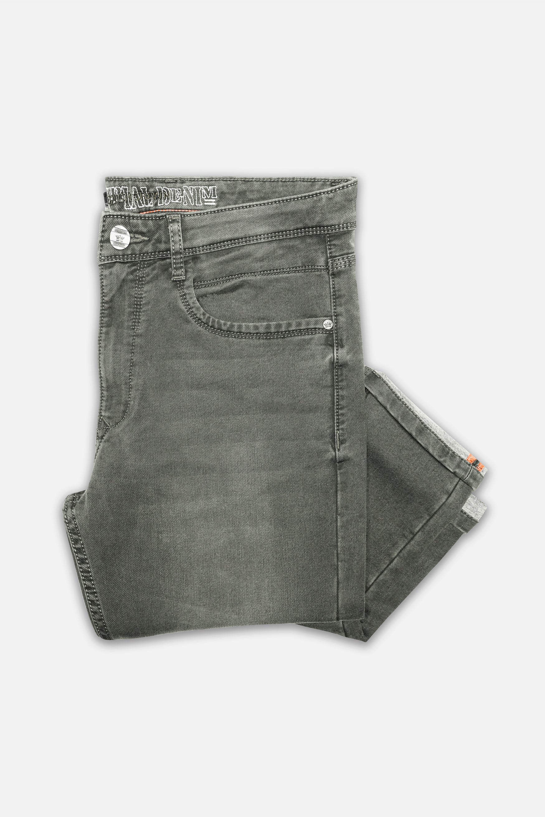 Fuscous Gray Stone Wash Stretchable Denim