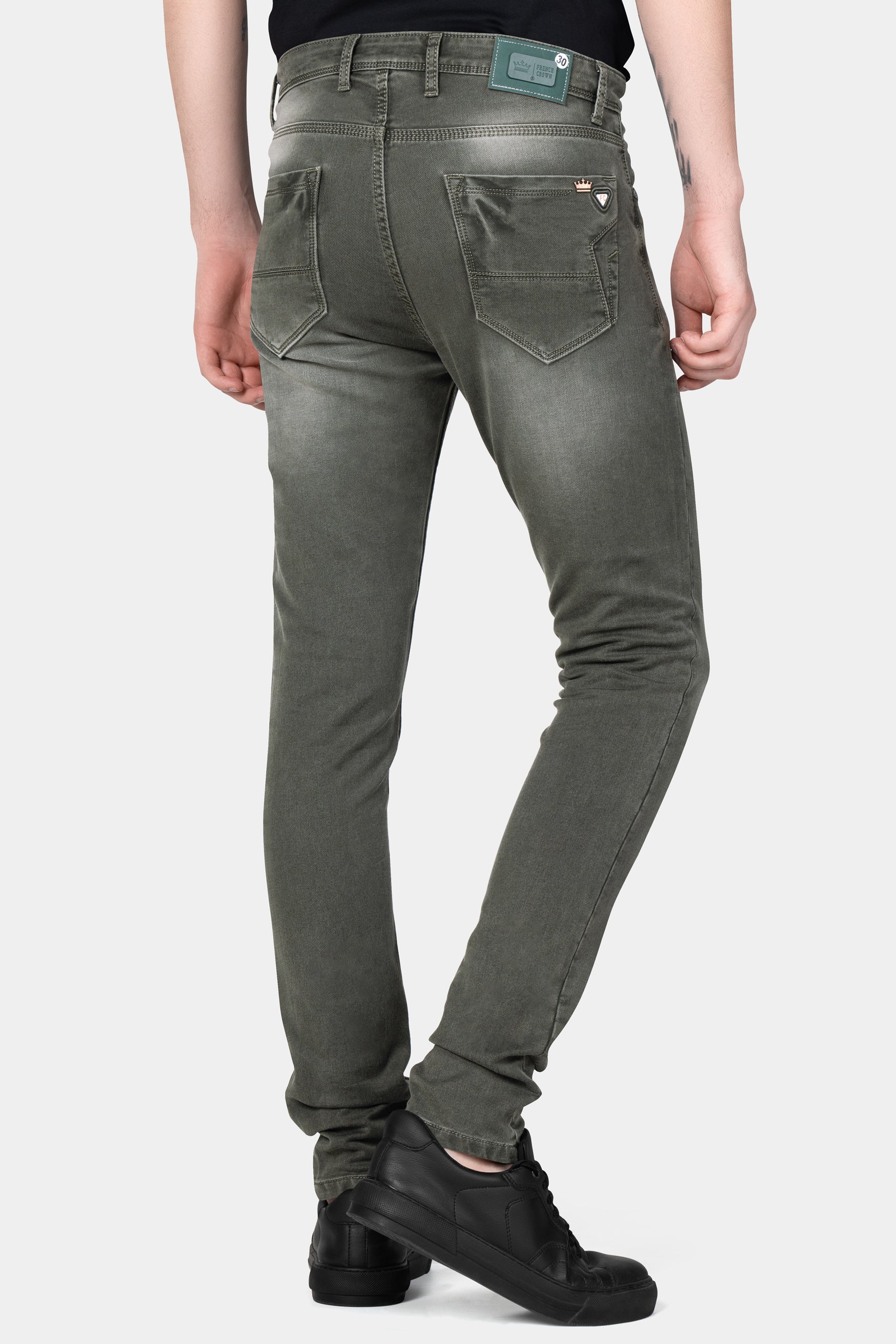 Fuscous Gray Stone Wash Stretchable Denim