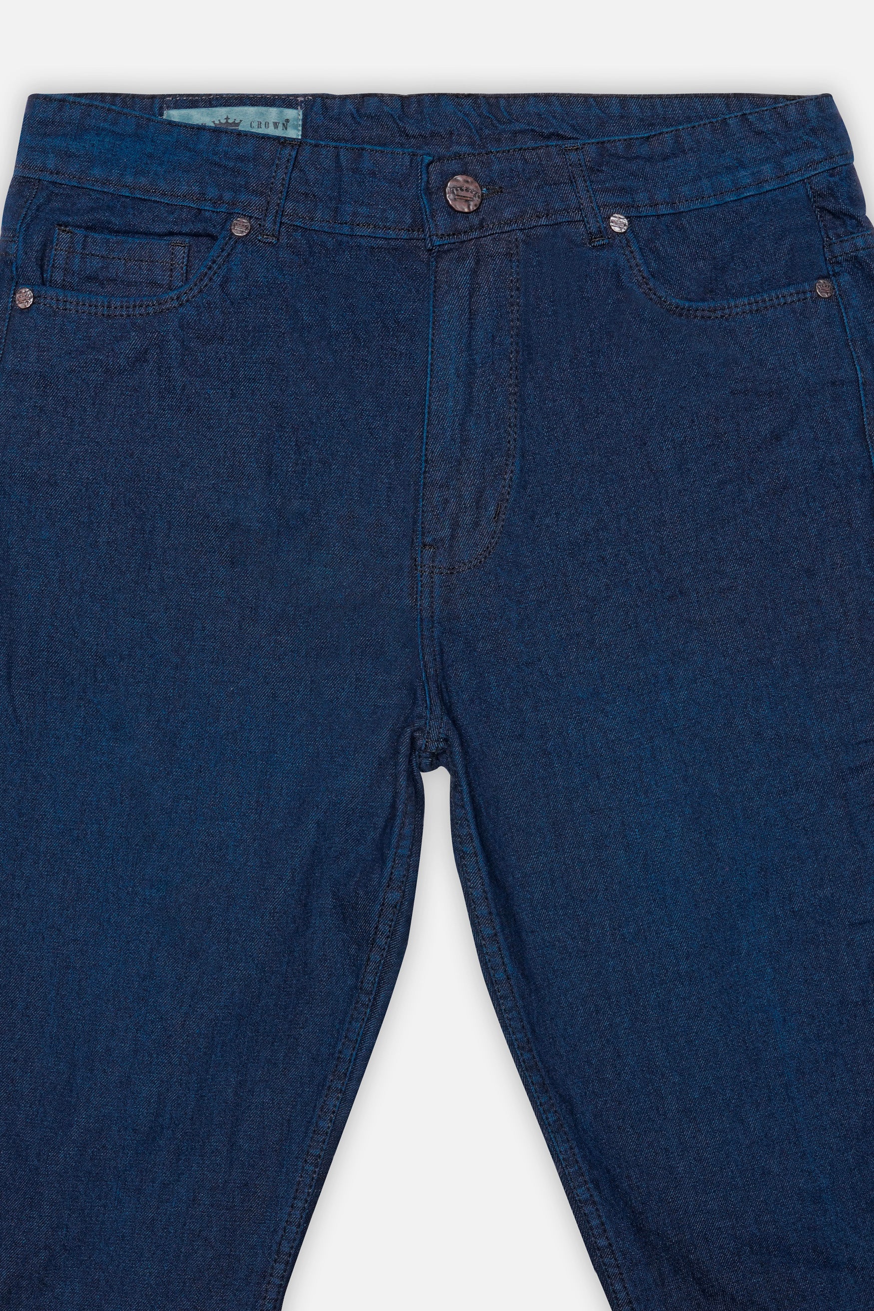 Gunmetal Blue Rinse Wash Clean Look Denim