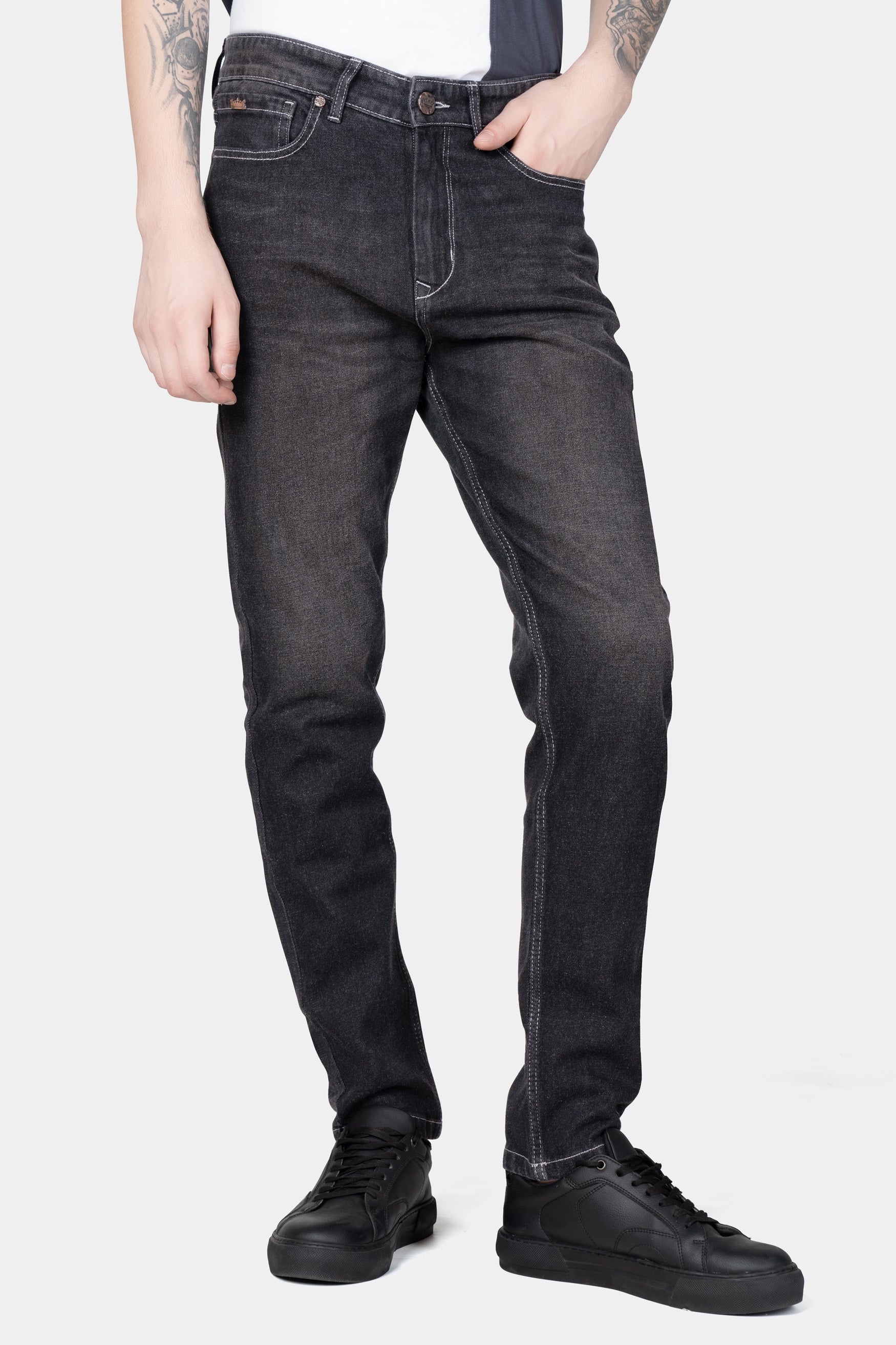 Tuatara Gray Whiskering Wash Denim