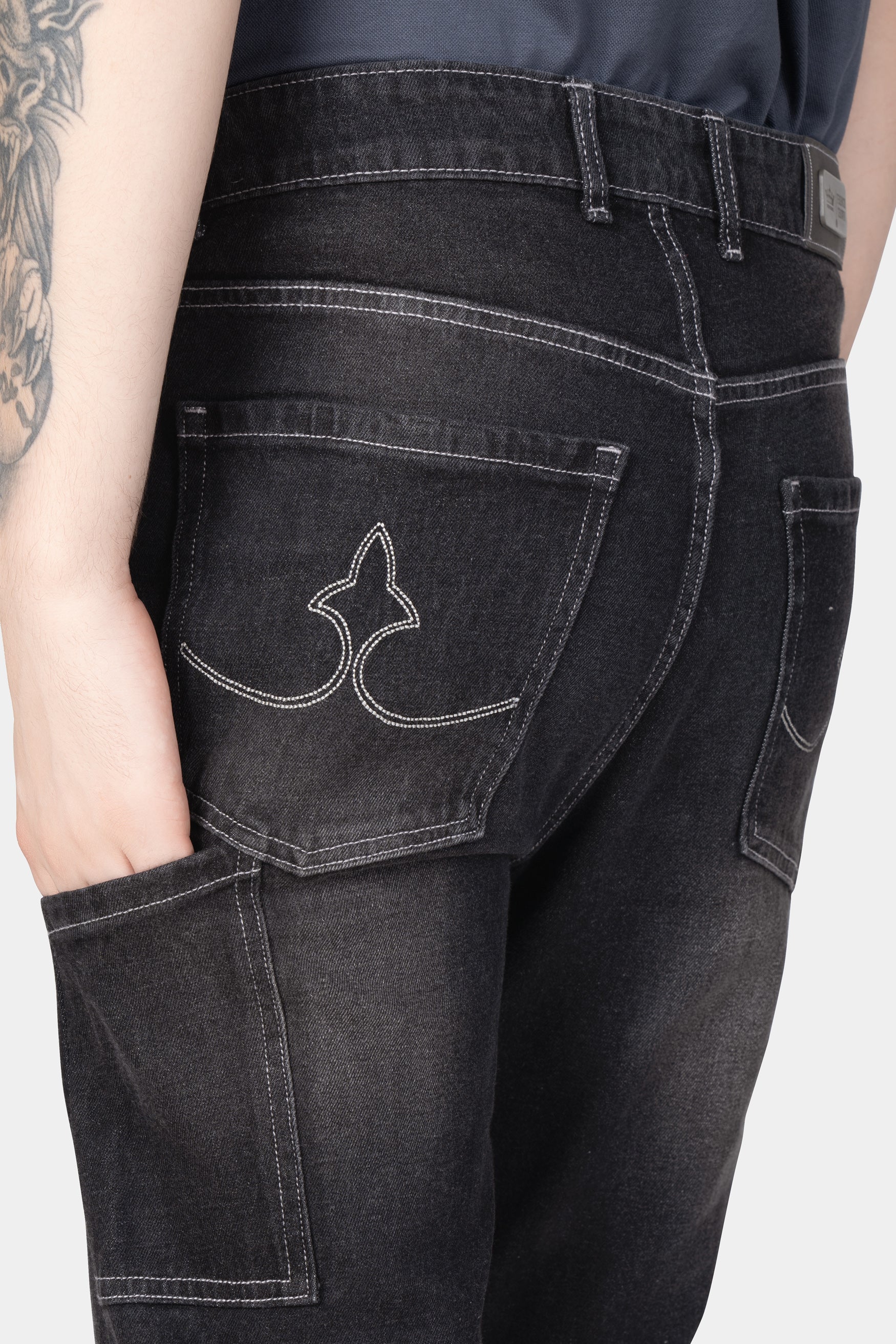 Tuatara Gray Whiskering Wash Denim