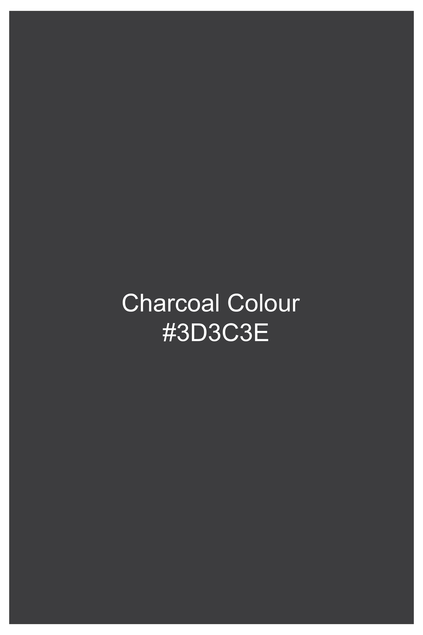 Charcoal Gray Whiskering Wash Mildly Distressed Stretchable Denim