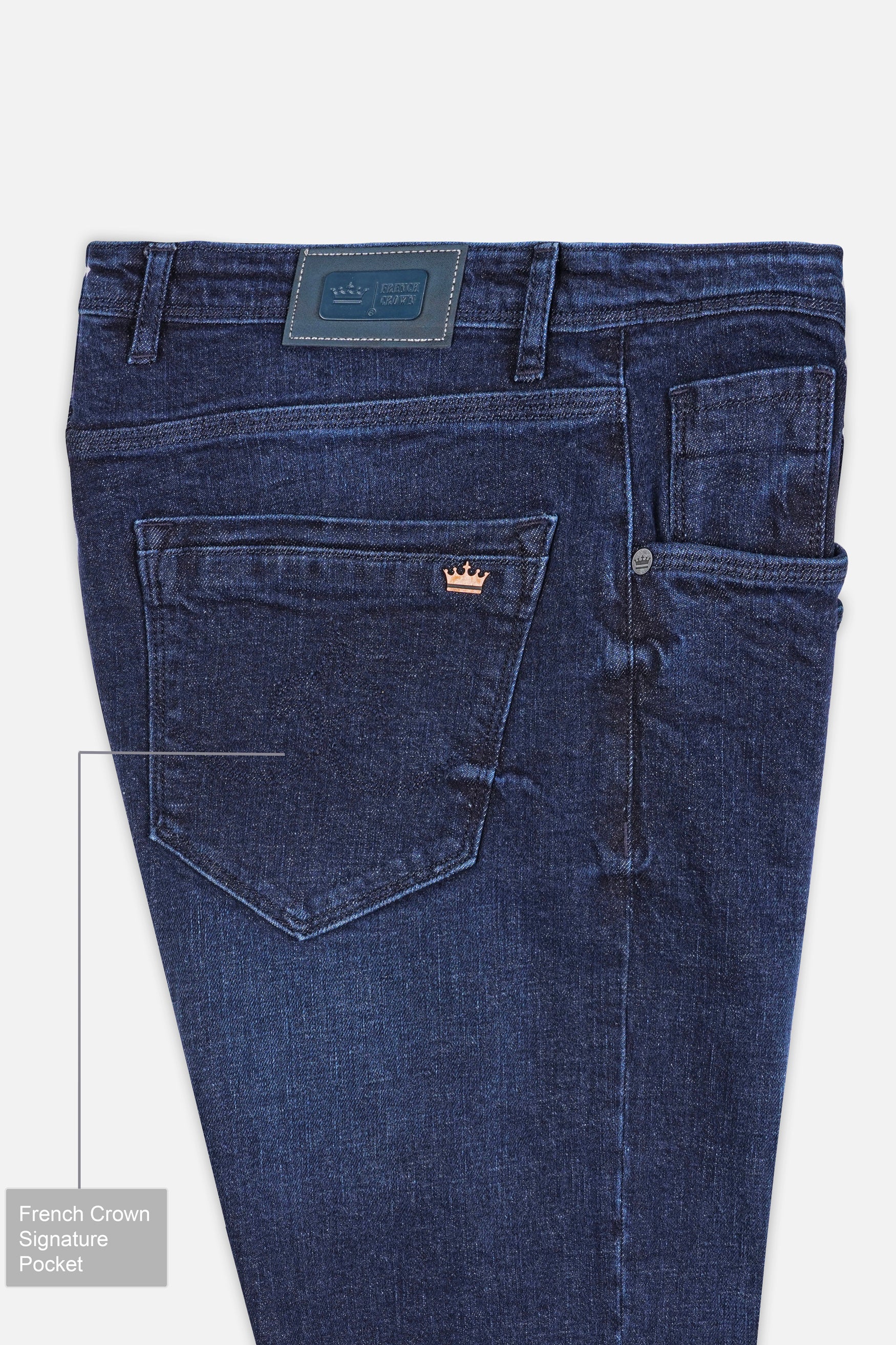 Rhino Blue Whiskering Wash Stretchable Denim