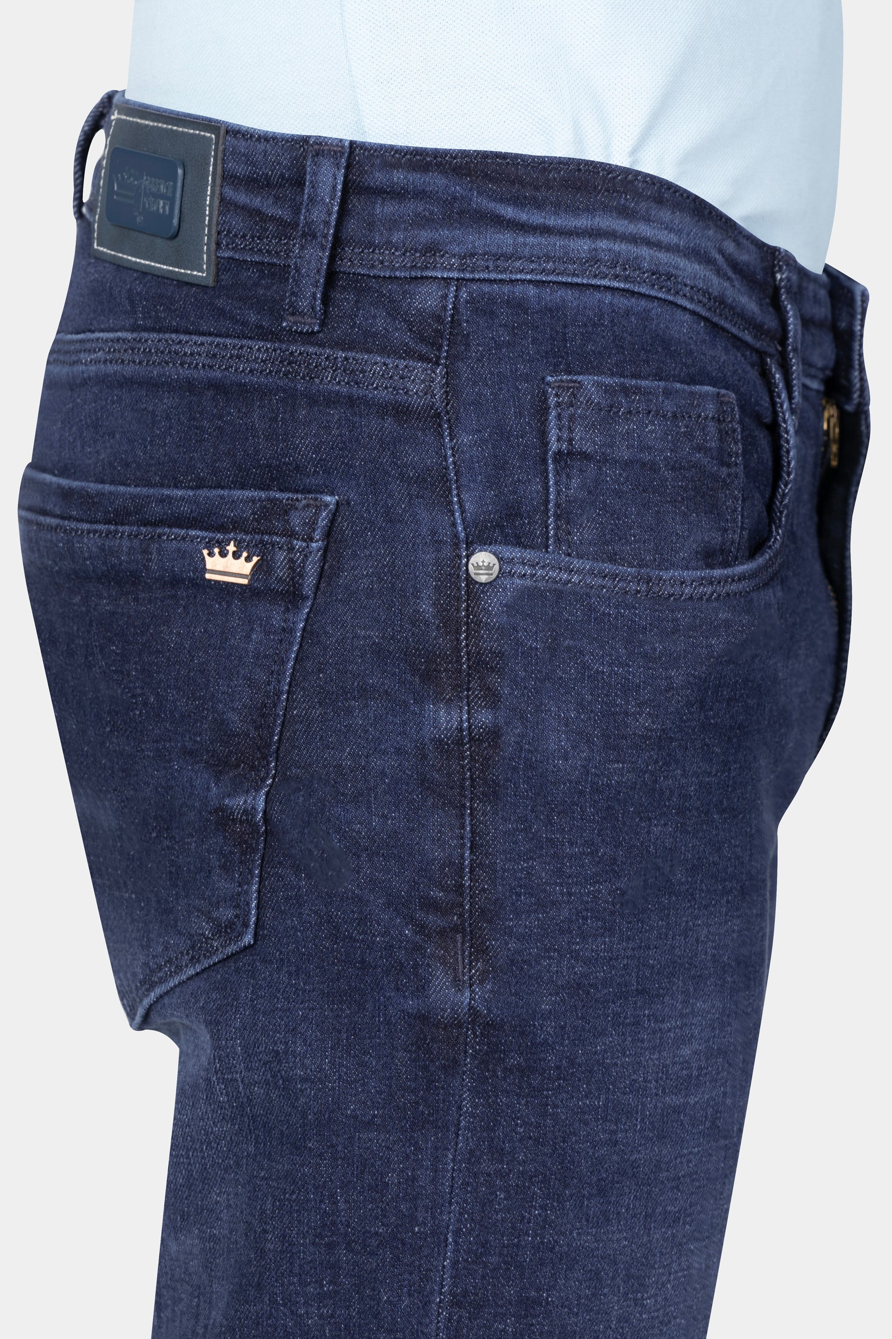 Rhino Blue Whiskering Wash Stretchable Denim